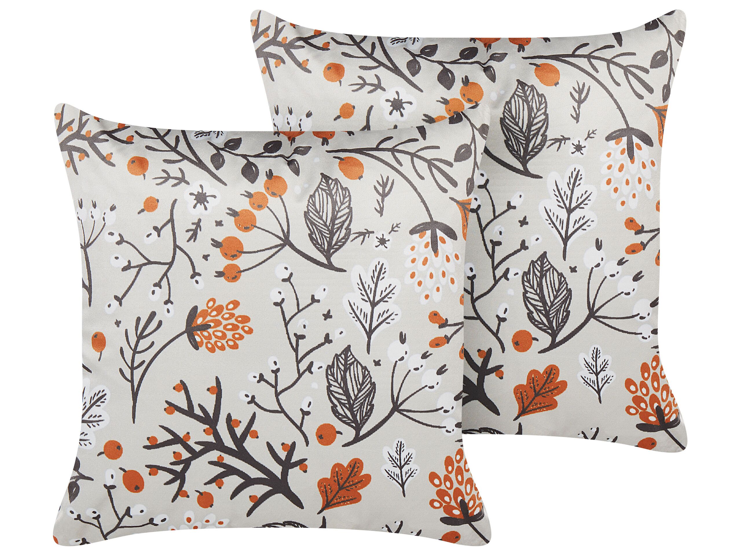 Set of 2 Velvet Cushions 45x45cm Off - White