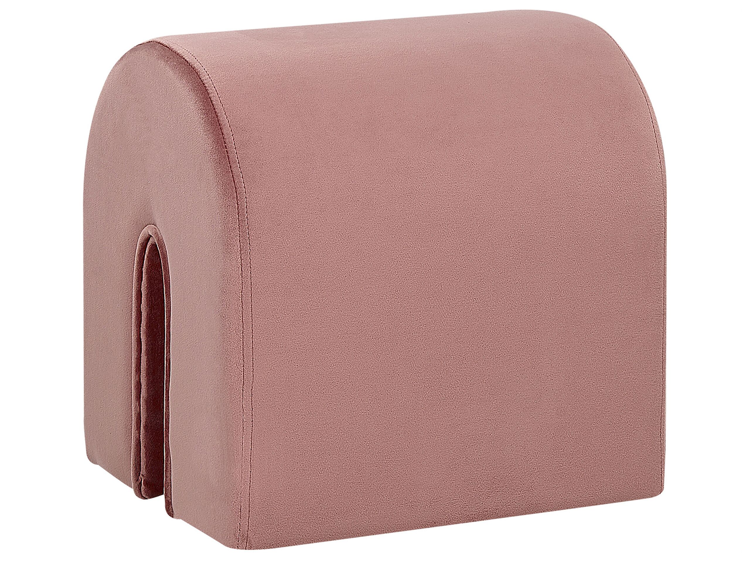 Velvet Curved Pouffe Pink MODOC