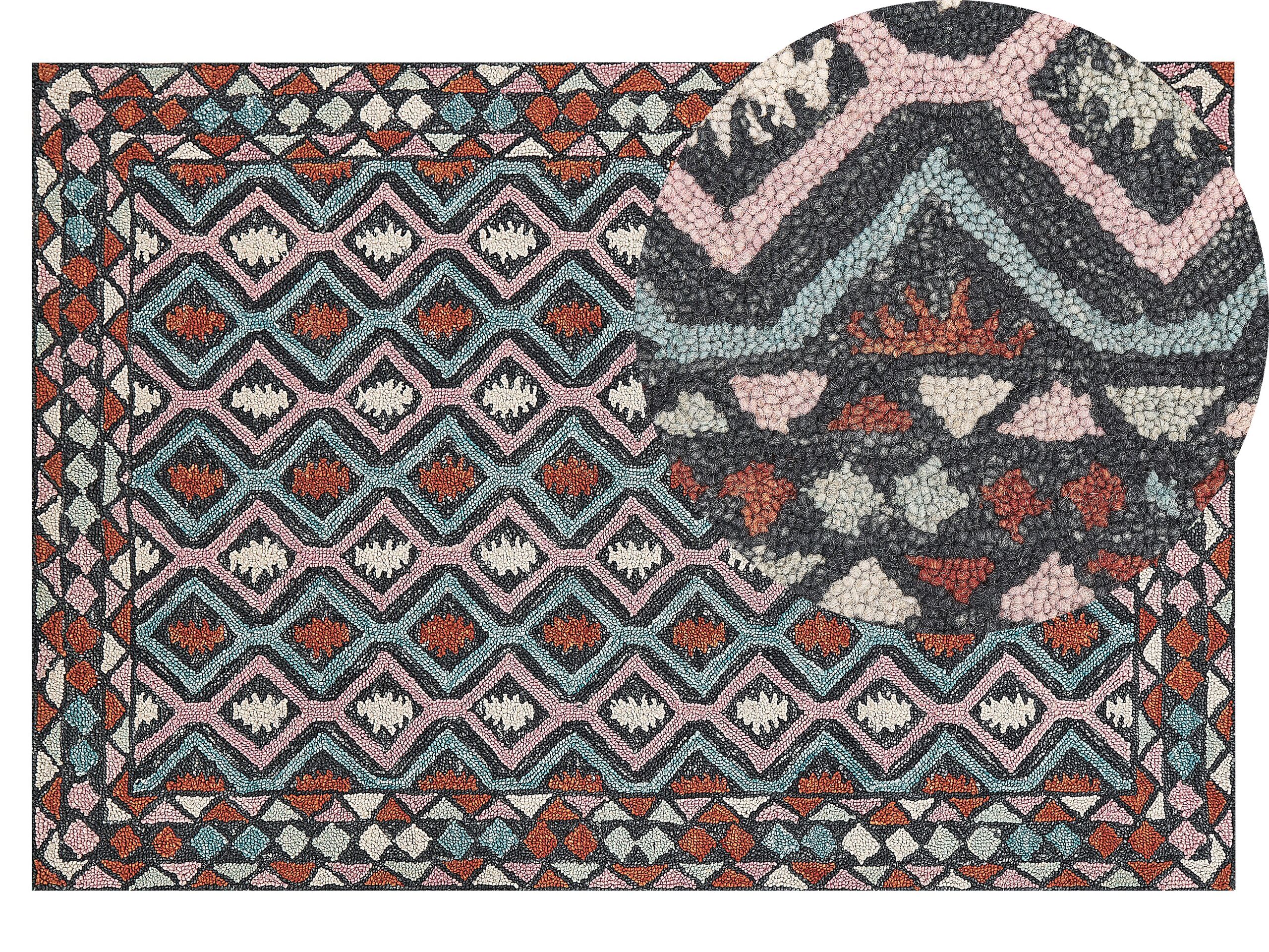 Wool Area Rug 140x200cm Multicolour