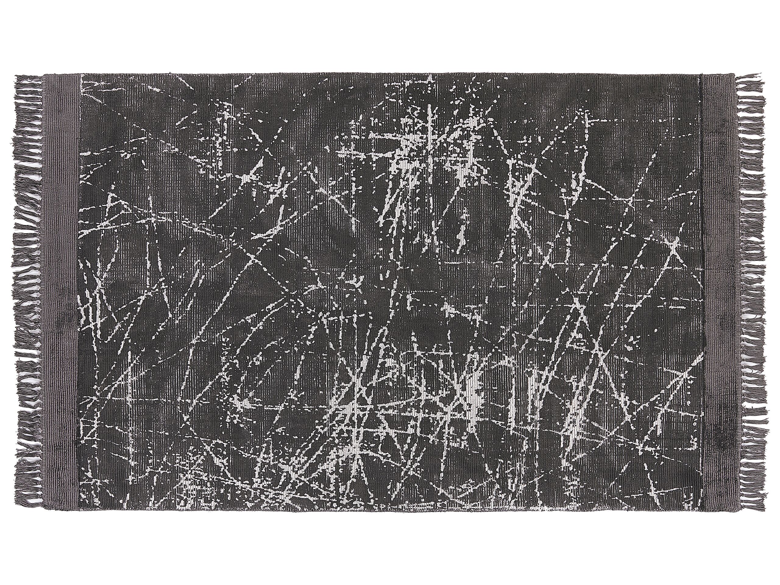 Viscose Area Rug 140x200cm Dark Grey