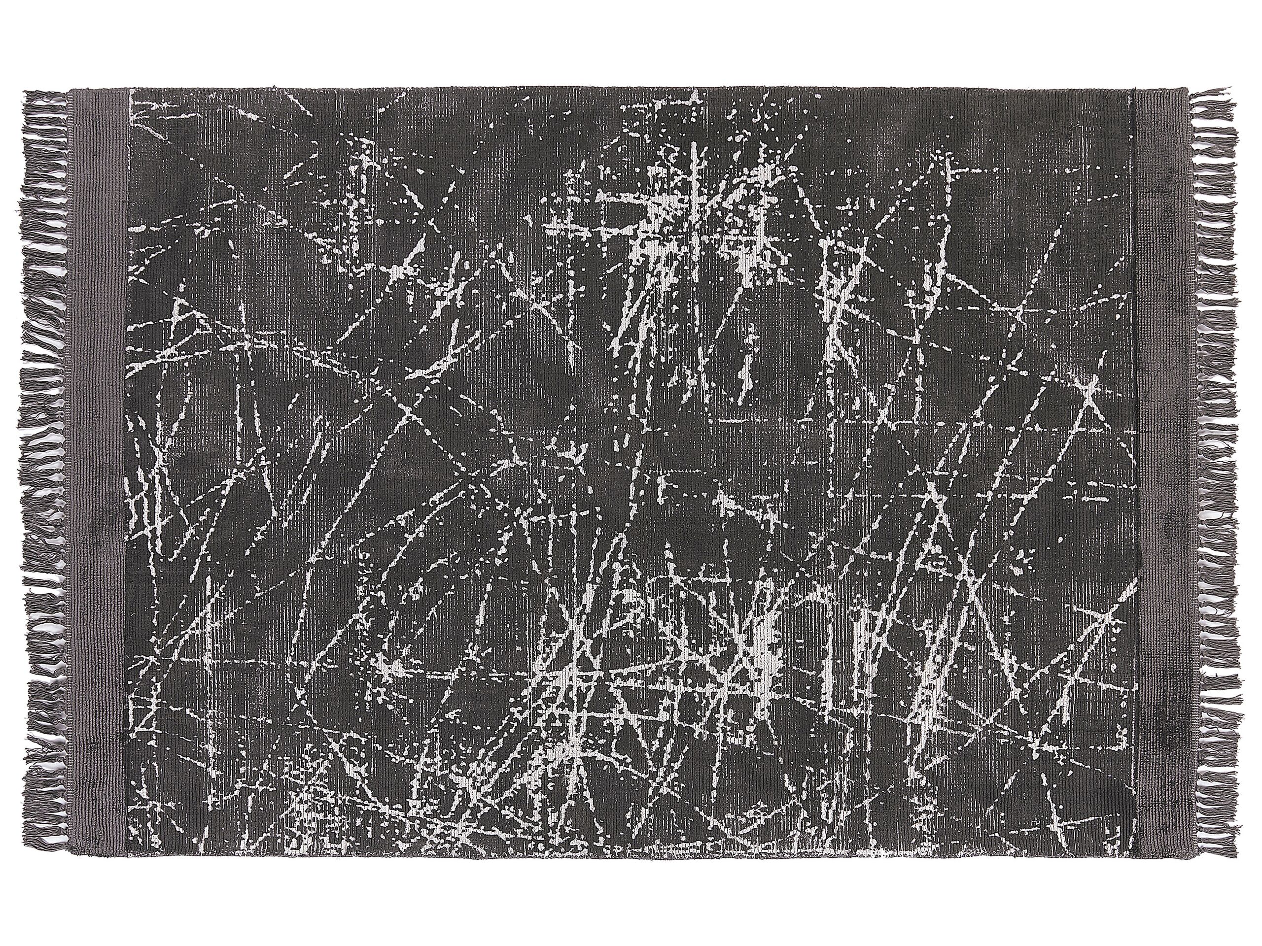 Viscose Area Rug 160x230cm Dark Grey