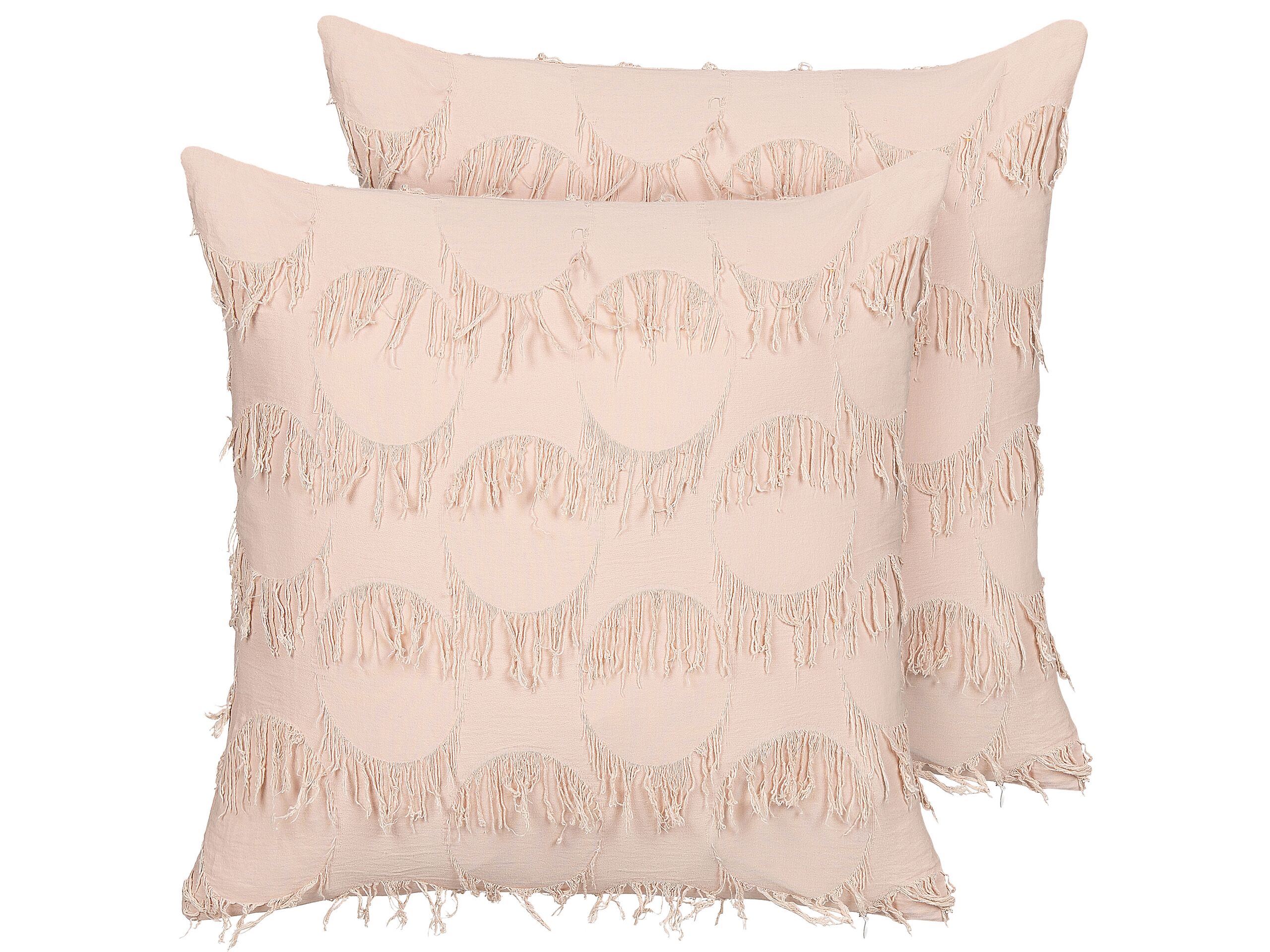 Set of 2 Cushions with Tassels 45x45cm Pink