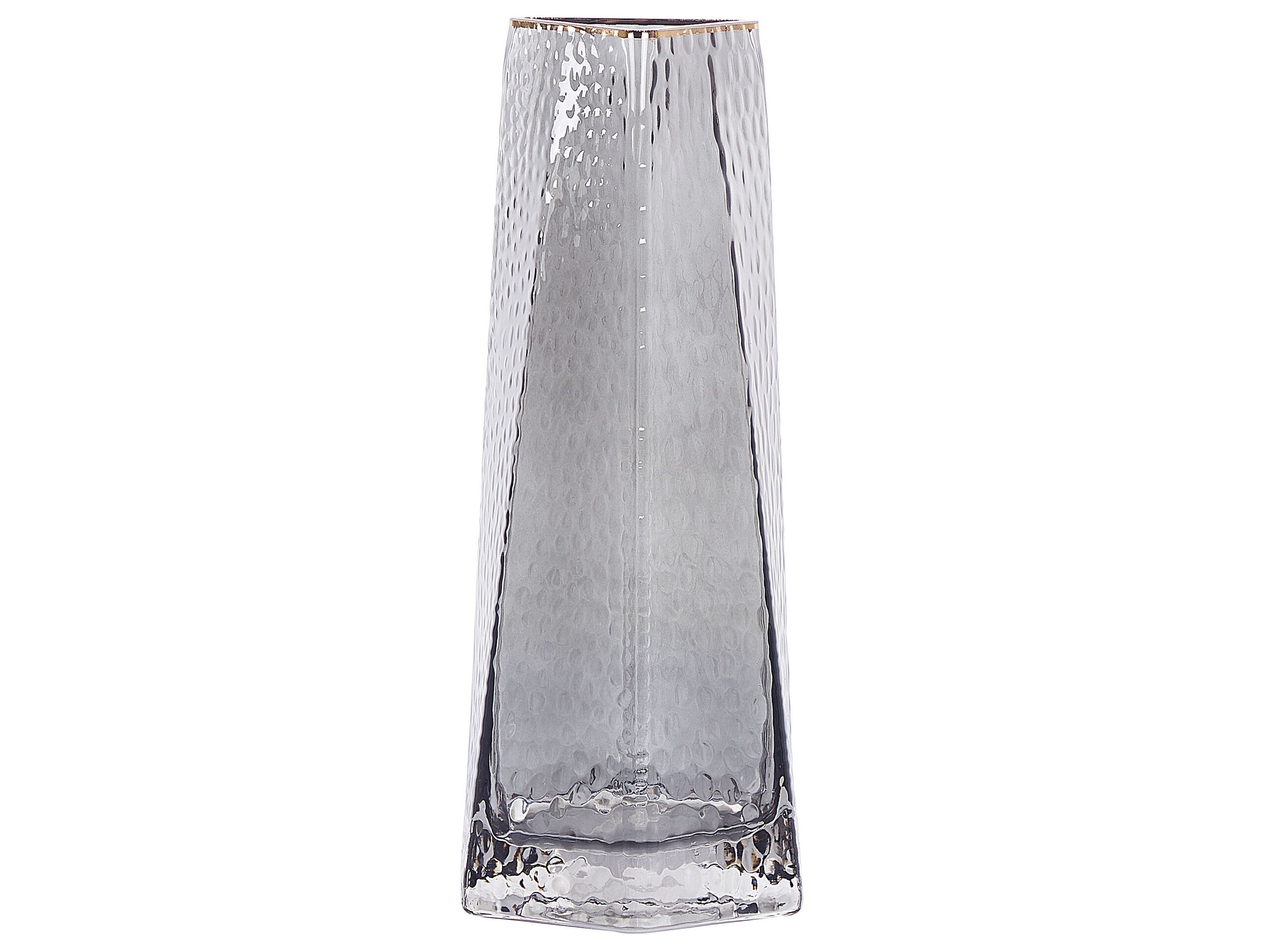 Glass Flower Vase 27 Grey Gold LILAIA