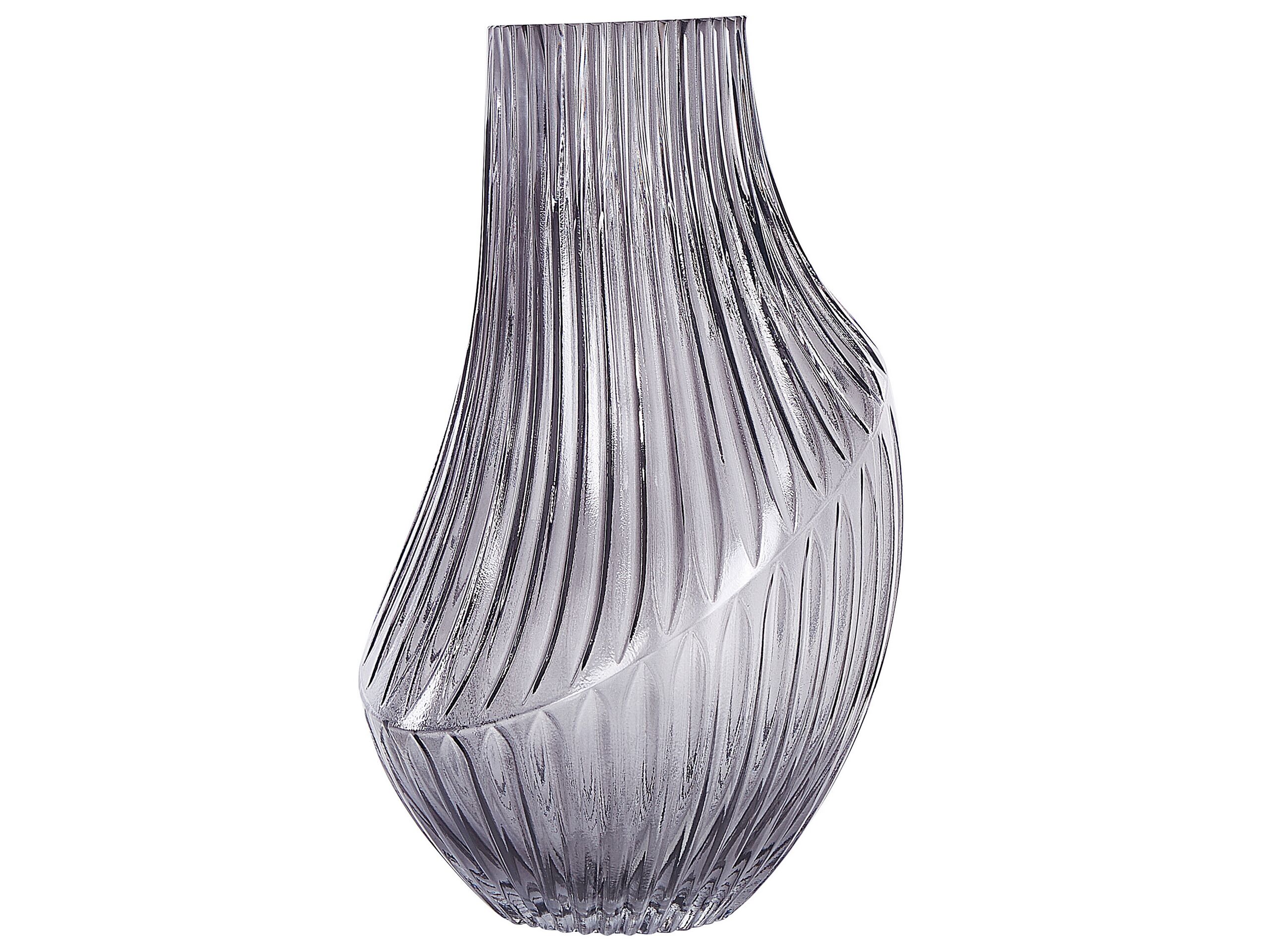 Glass Flower Vase 36 Grey MYRSINA