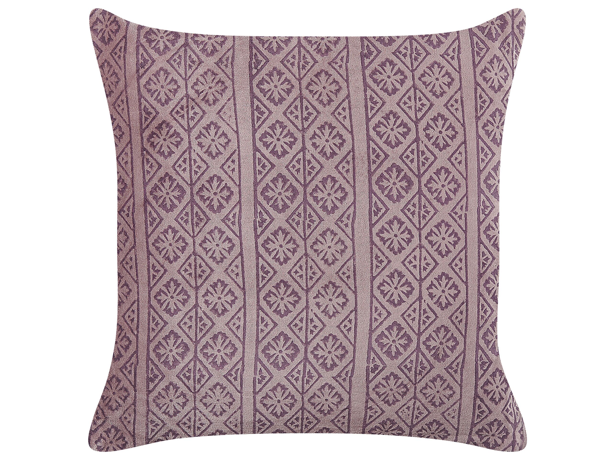 Velvet Cushion Geometric Pattern 45x45cm Pink