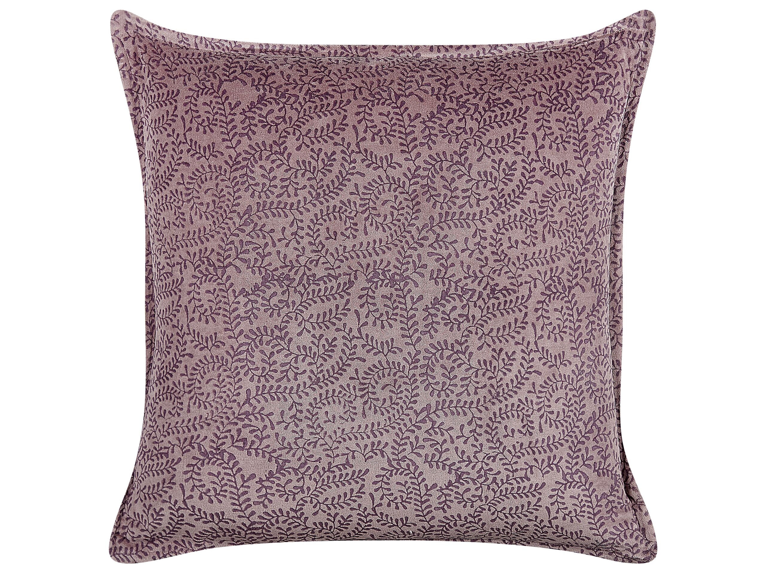 Velvet Cushion Floral Motif 45x45cm Pink