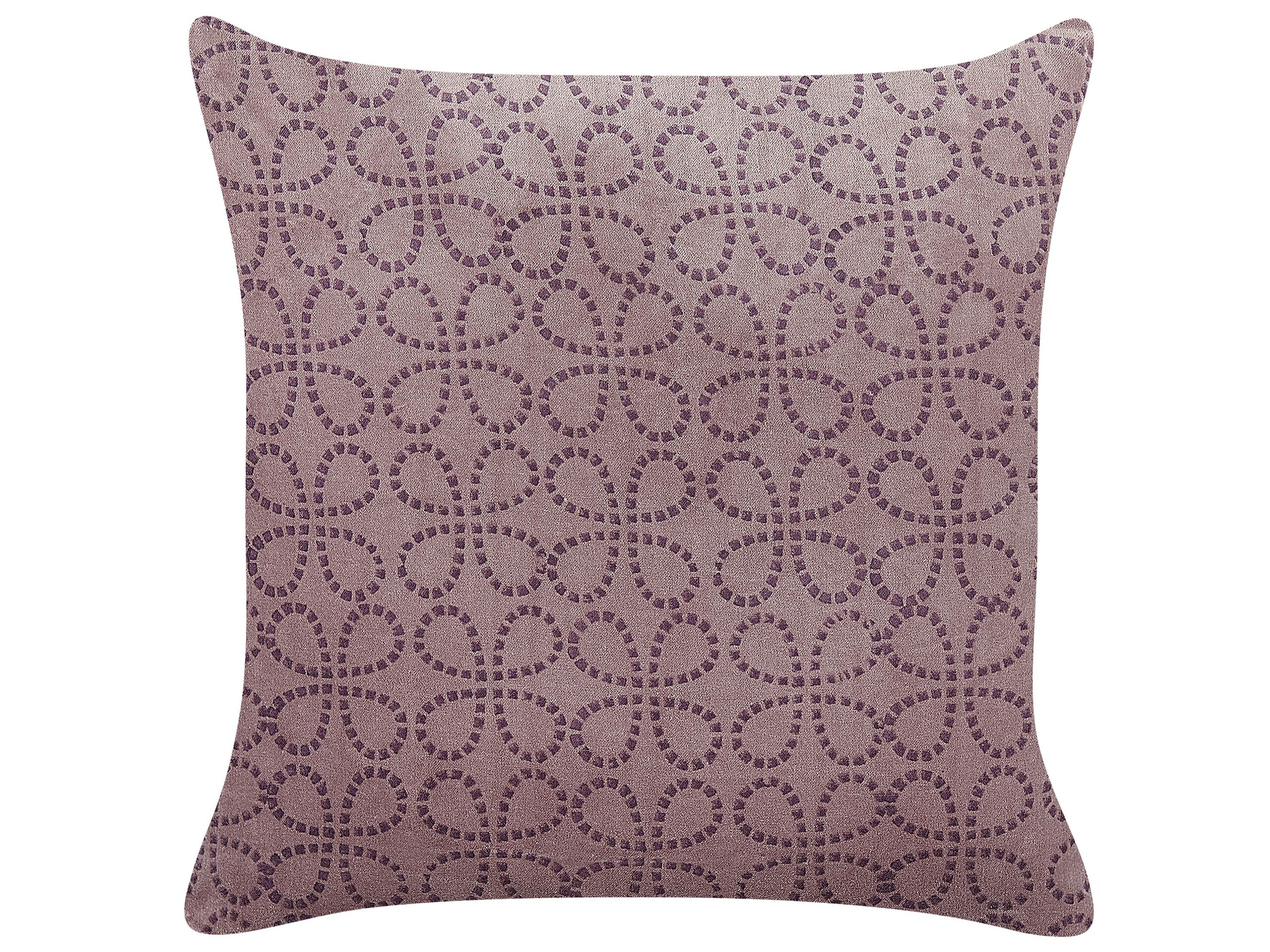Velvet Cushion Geometric Pattern 45x45cm Pink