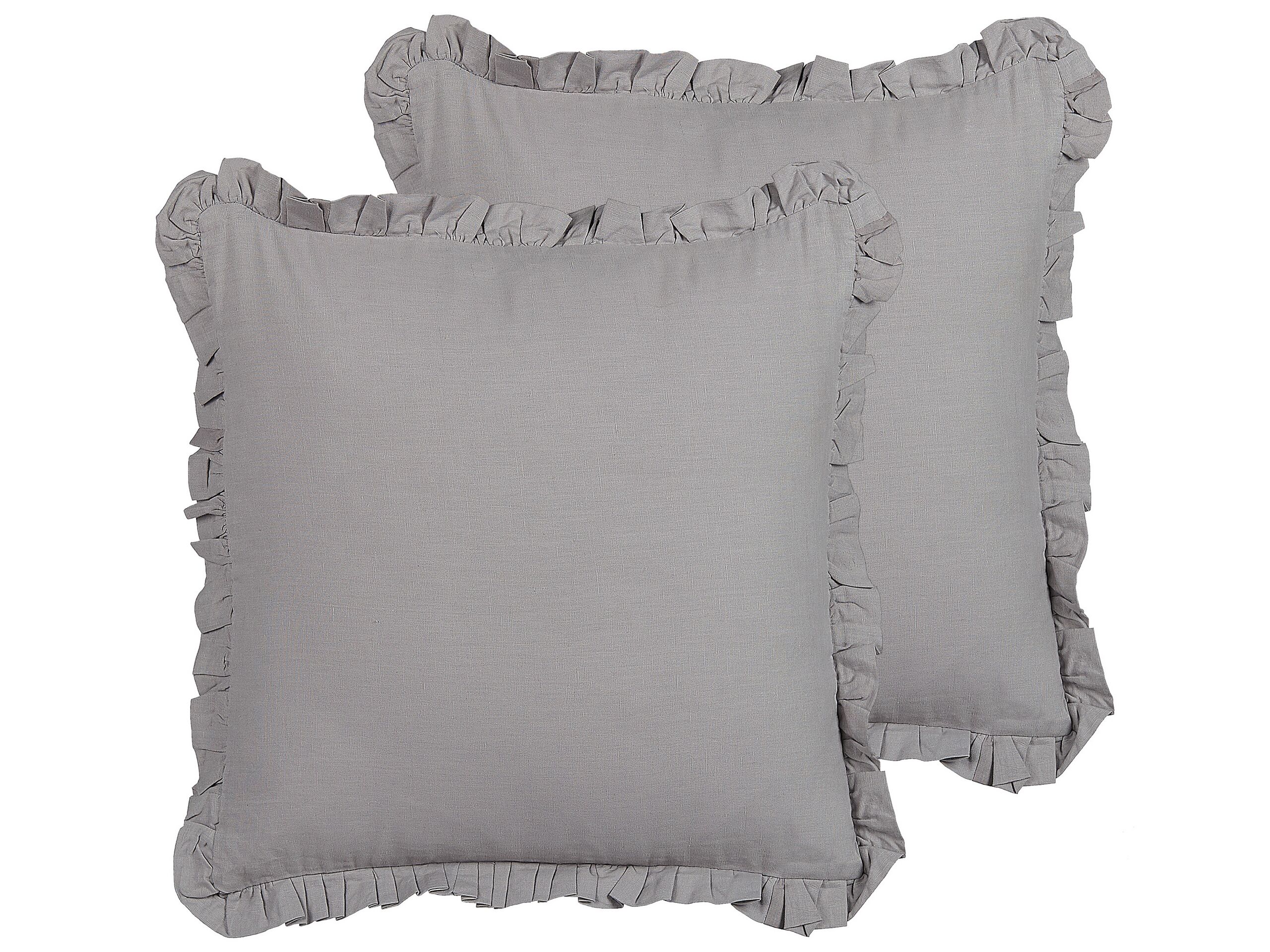 Set of 2 Linen Cushions 45x45cm Grey