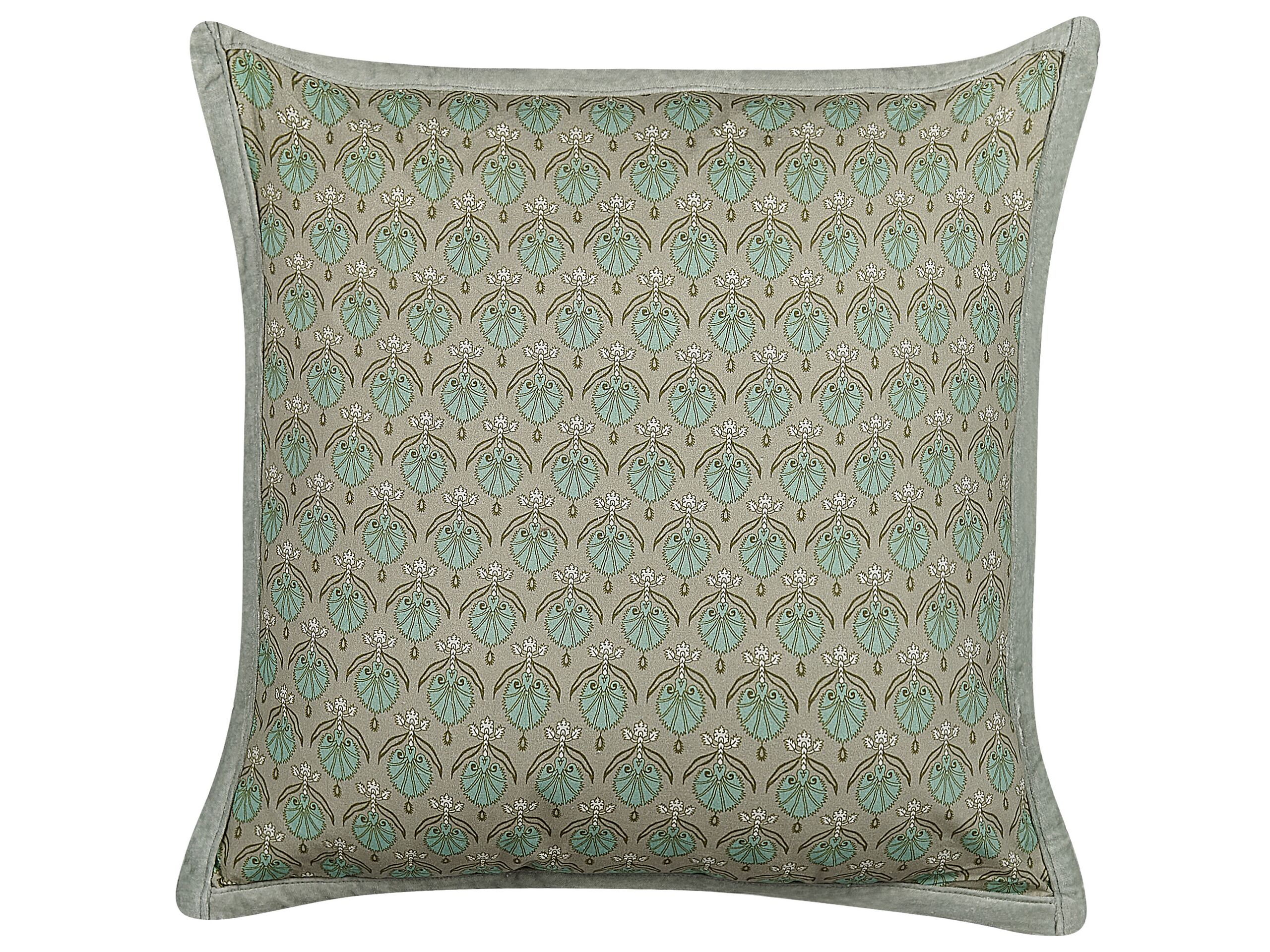 Cotton Cushion Leaf Pattern 45x45cm Green