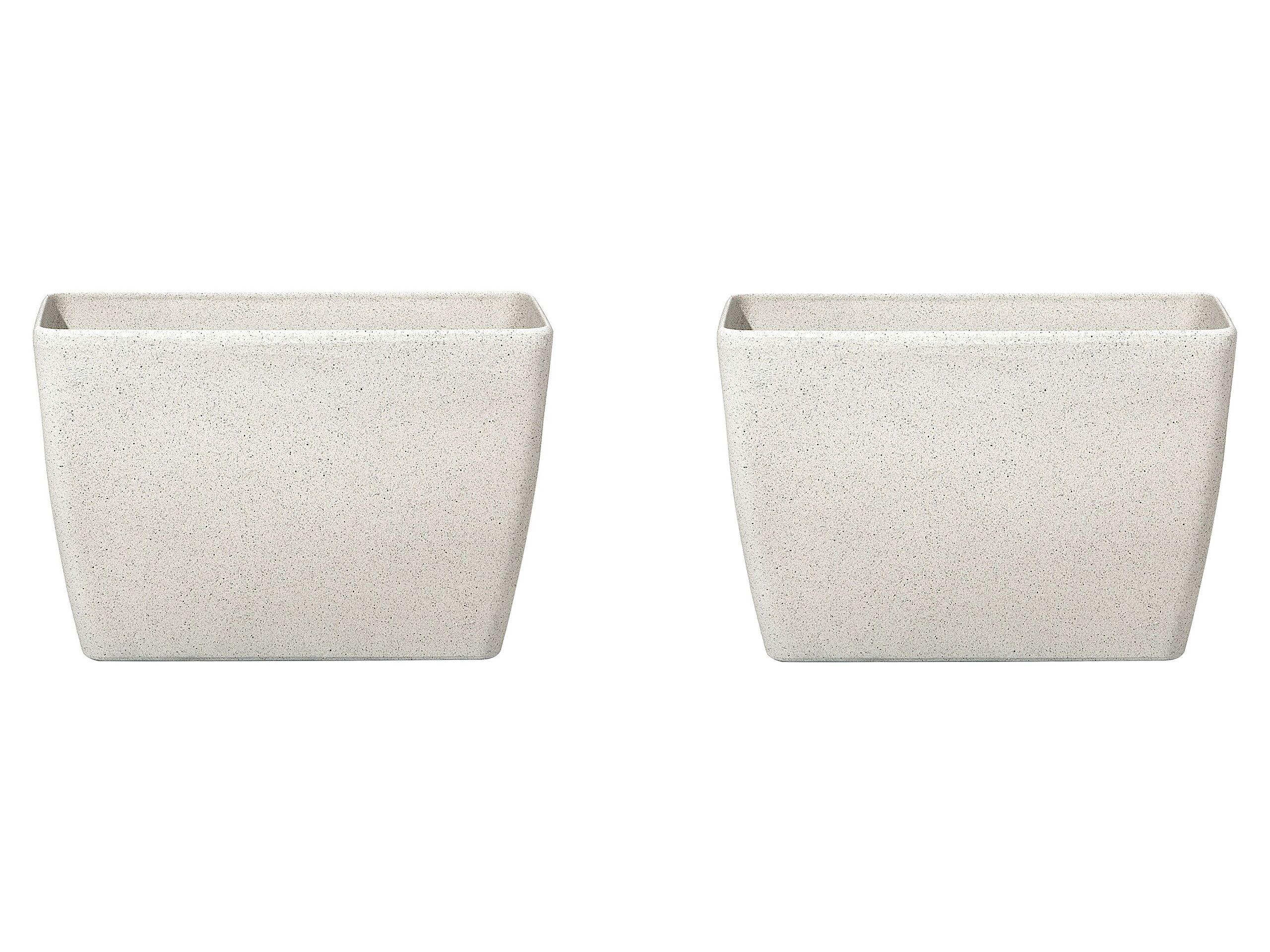Set of 2 Flower Pot Stone Beige 60 x 27 x 41 cm BARIS
