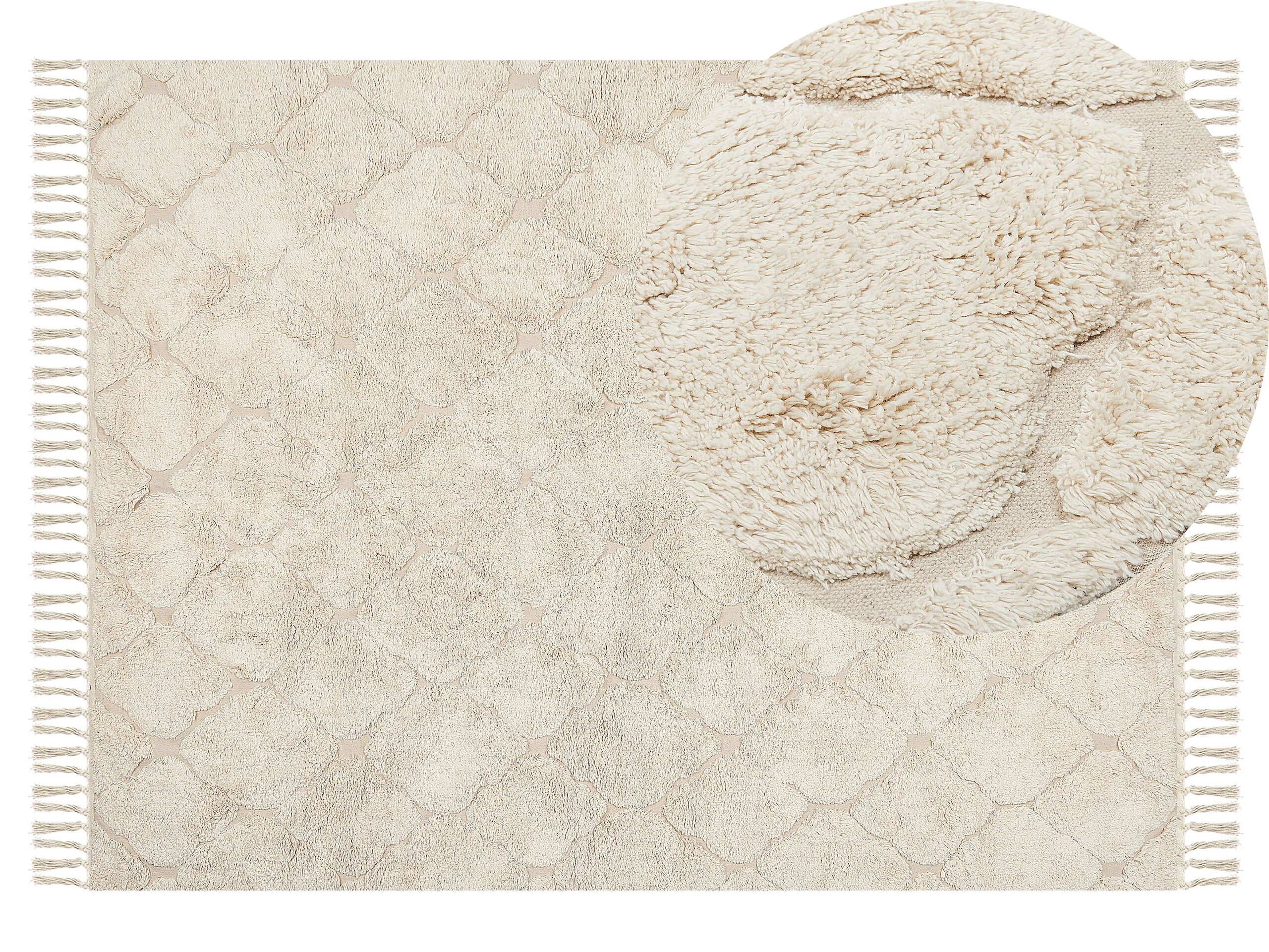 Cotton Area Rug 140x200cm Beige