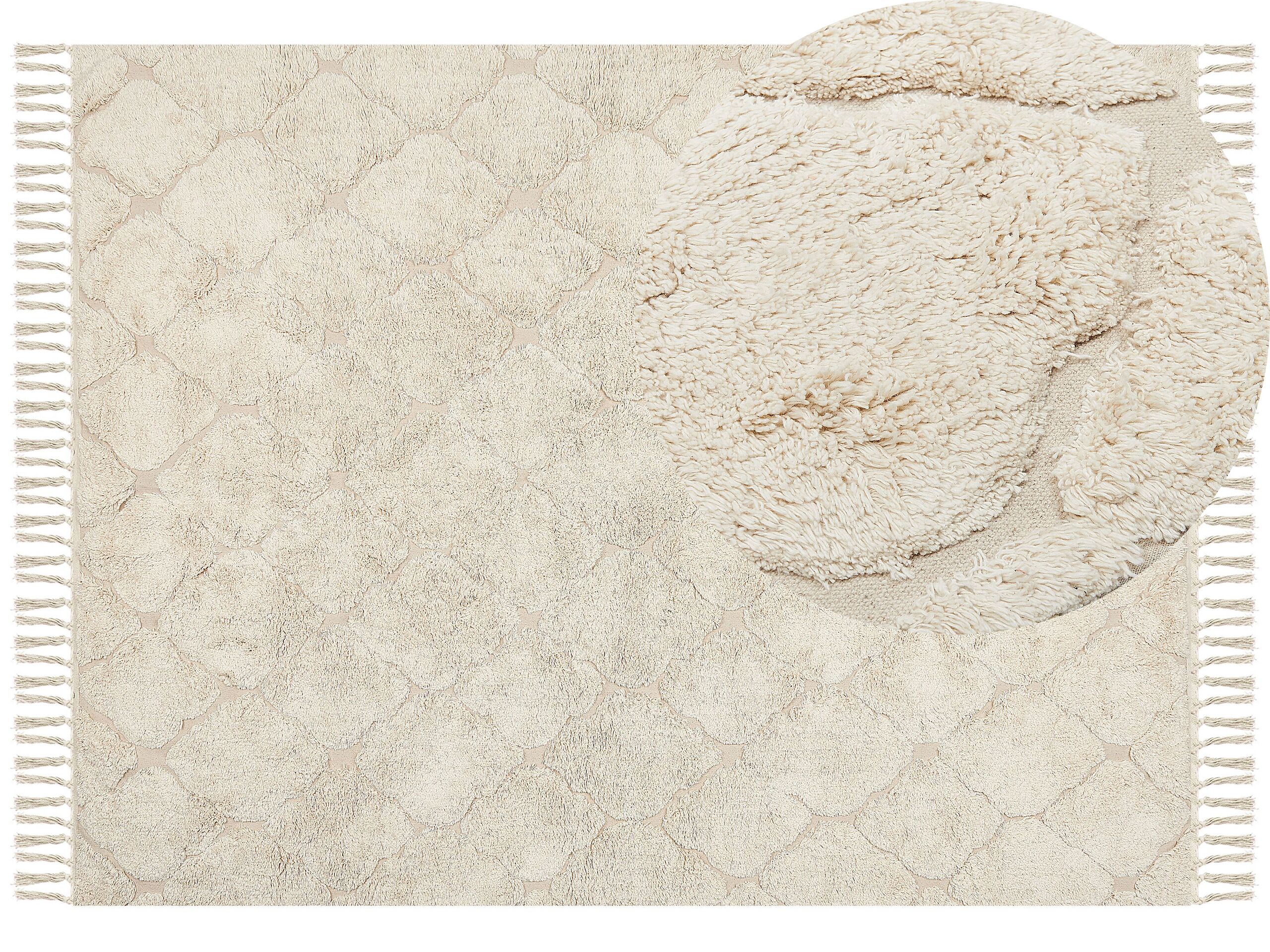 Cotton Area Rug 160x230cm Beige
