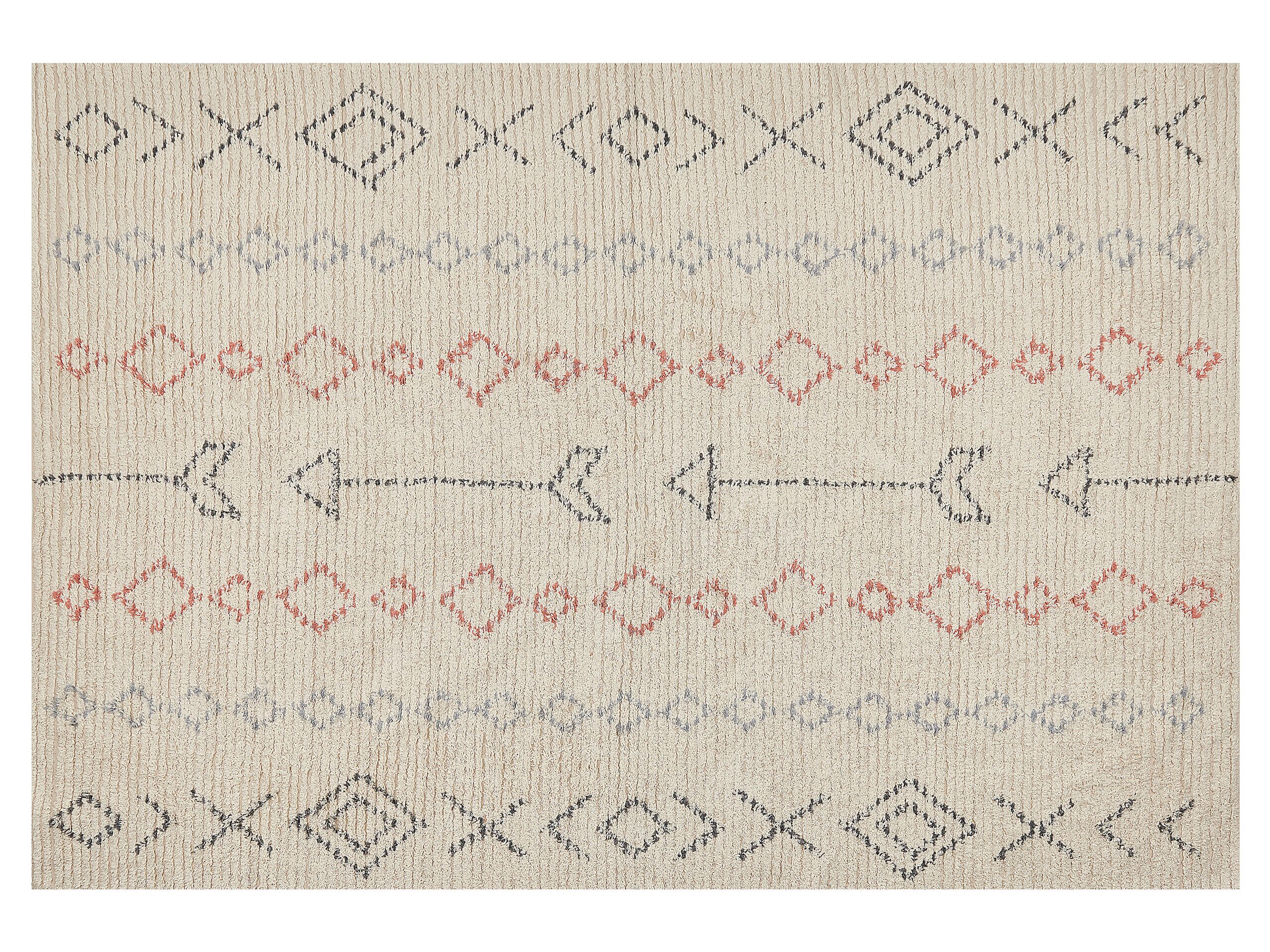 Cotton Area Rug 140x200cm Beige