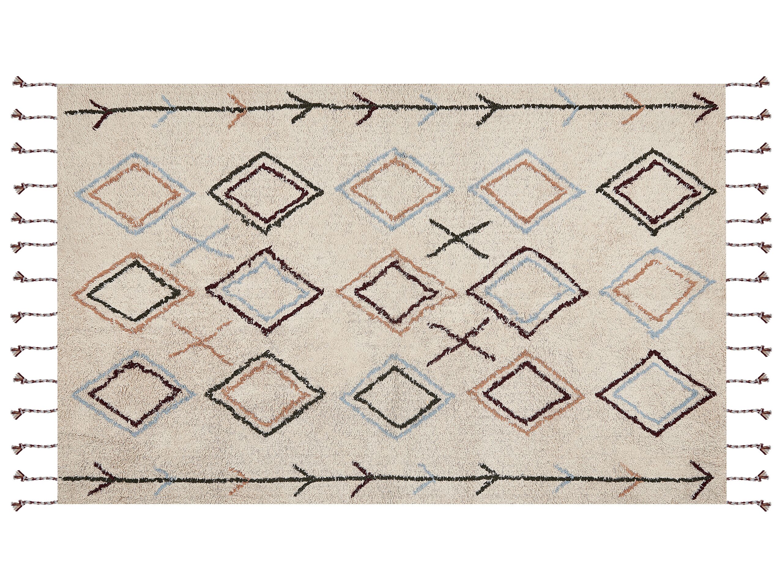 Cotton Area Rug 140x200cm Beige