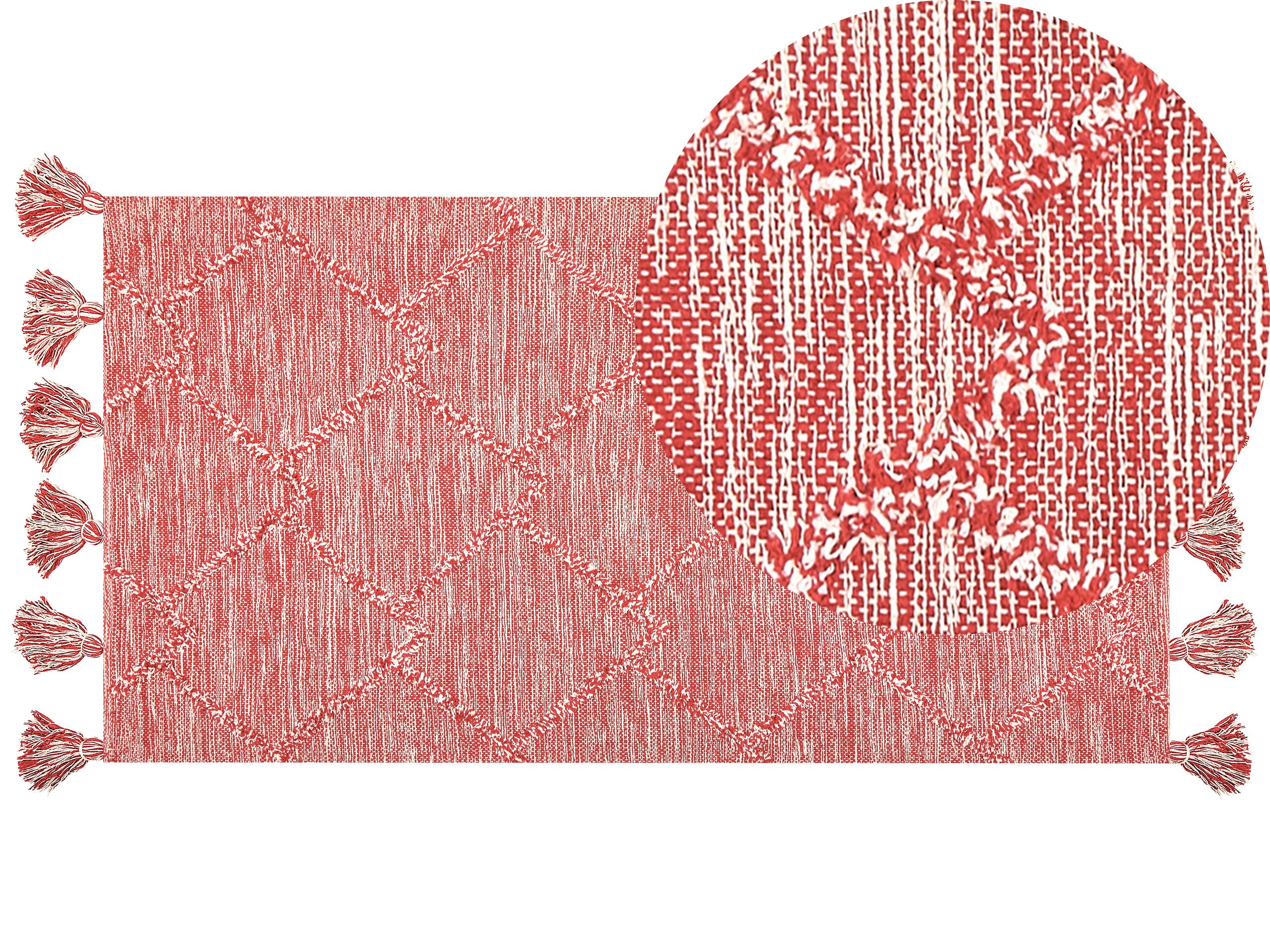 Cotton Area Rug 80x150cm Red