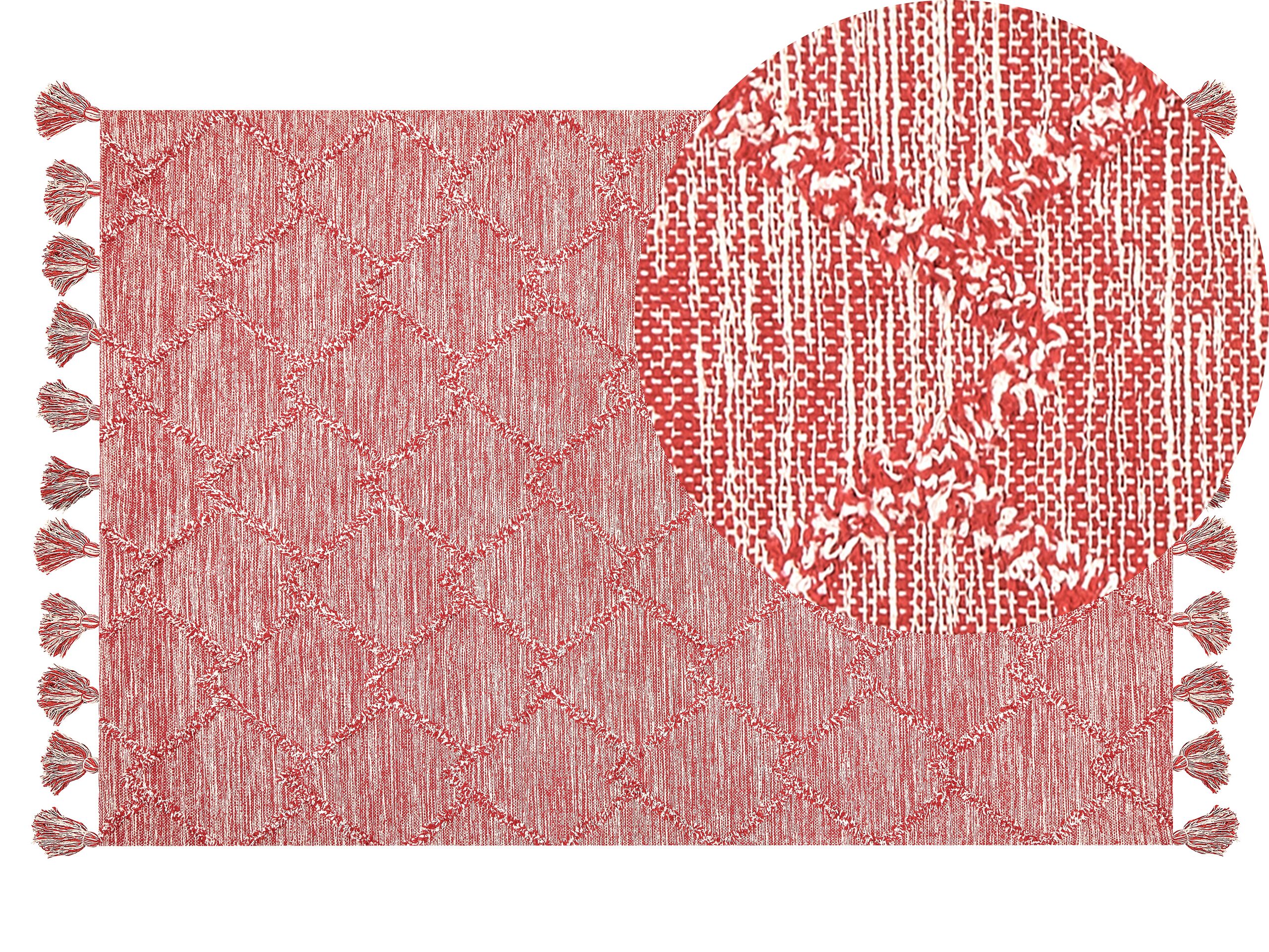 Cotton Area Rug 140x200cm Red