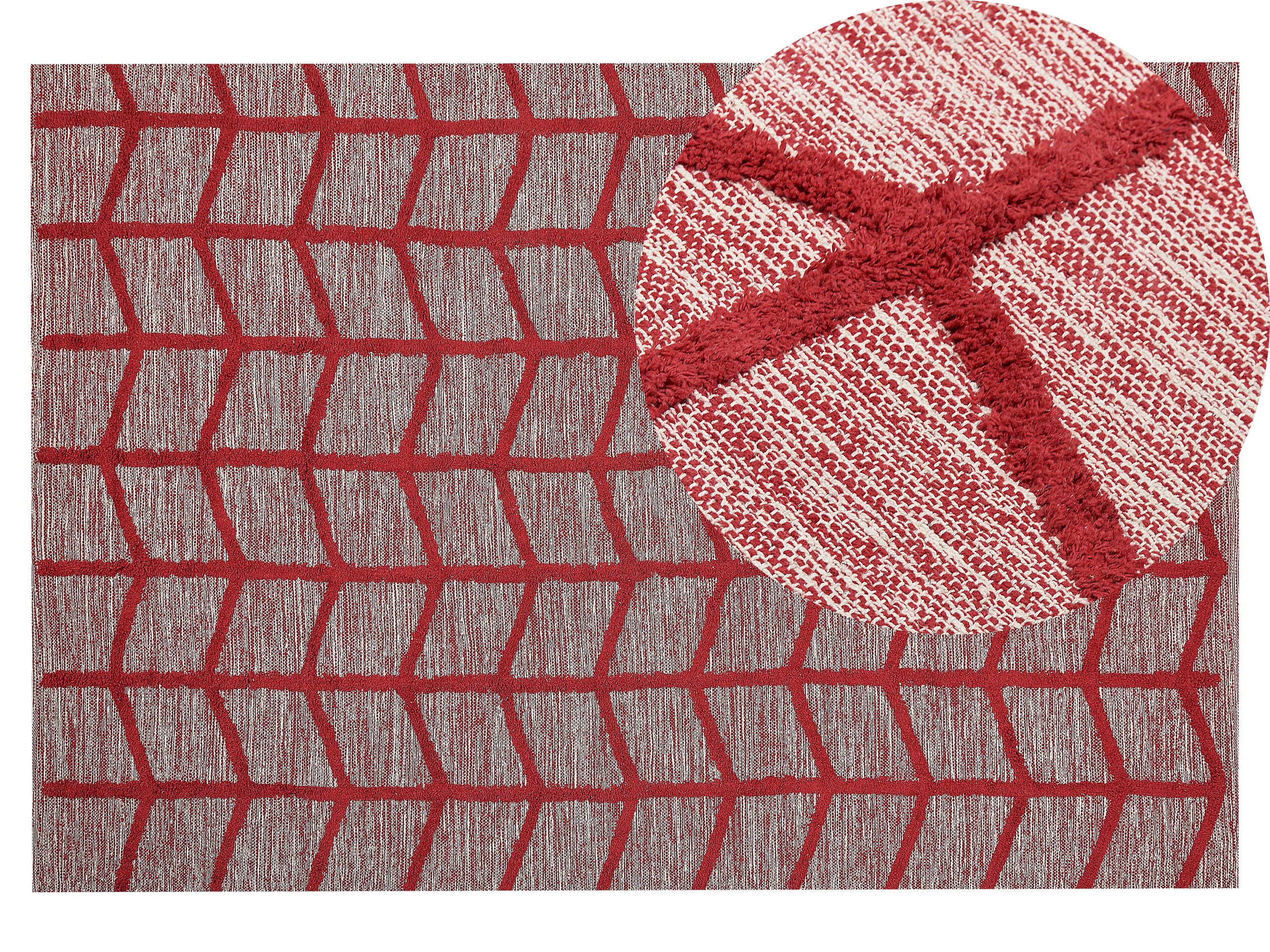 Cotton Area Rug 140x200cm Red