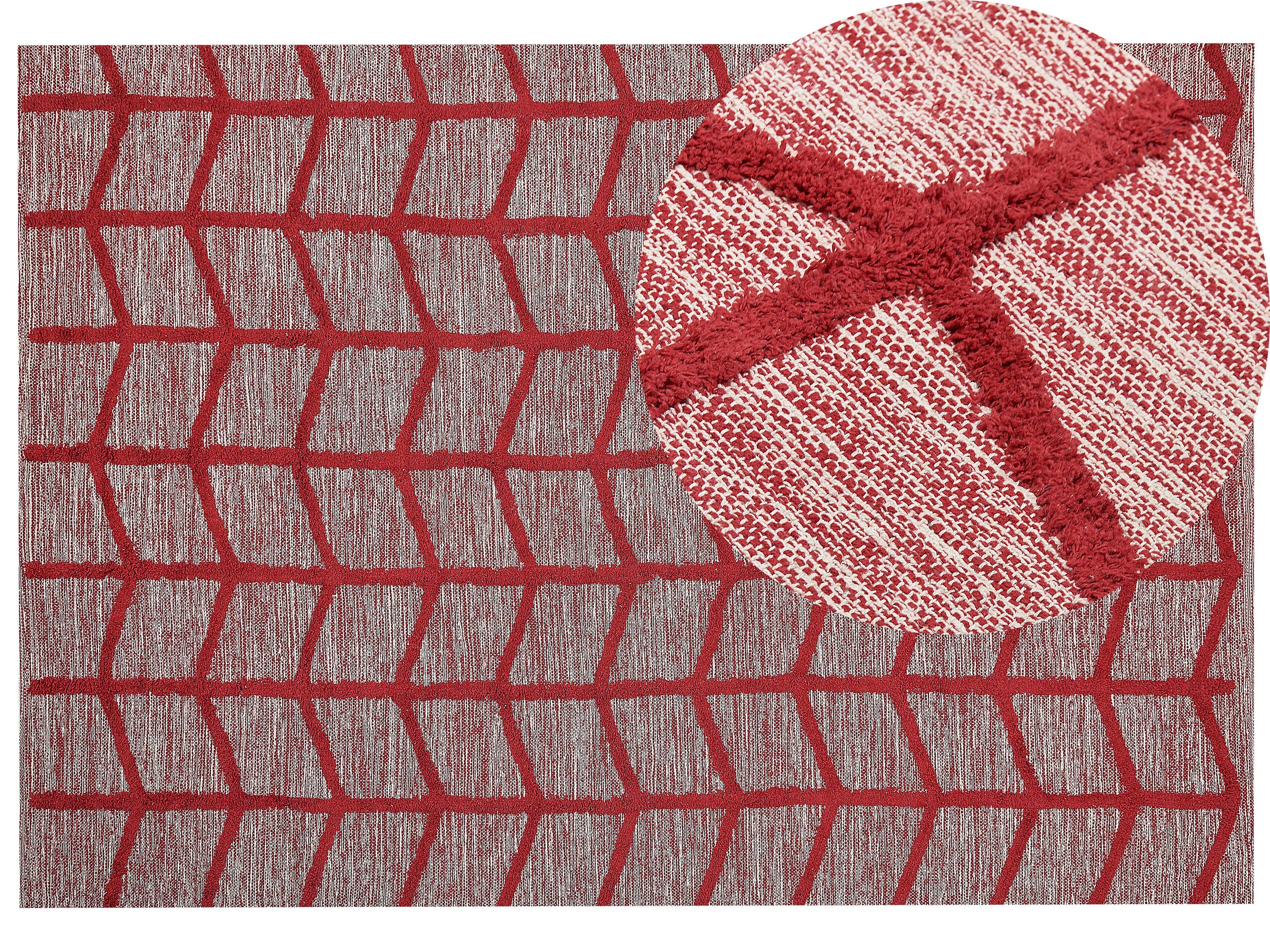 Cotton Area Rug 160x230cm Red