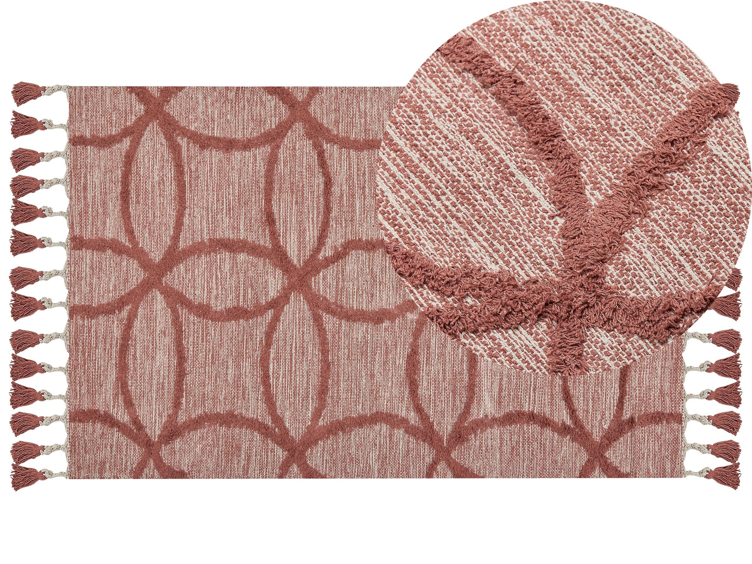 Cotton Area Rug 80x150cm Red
