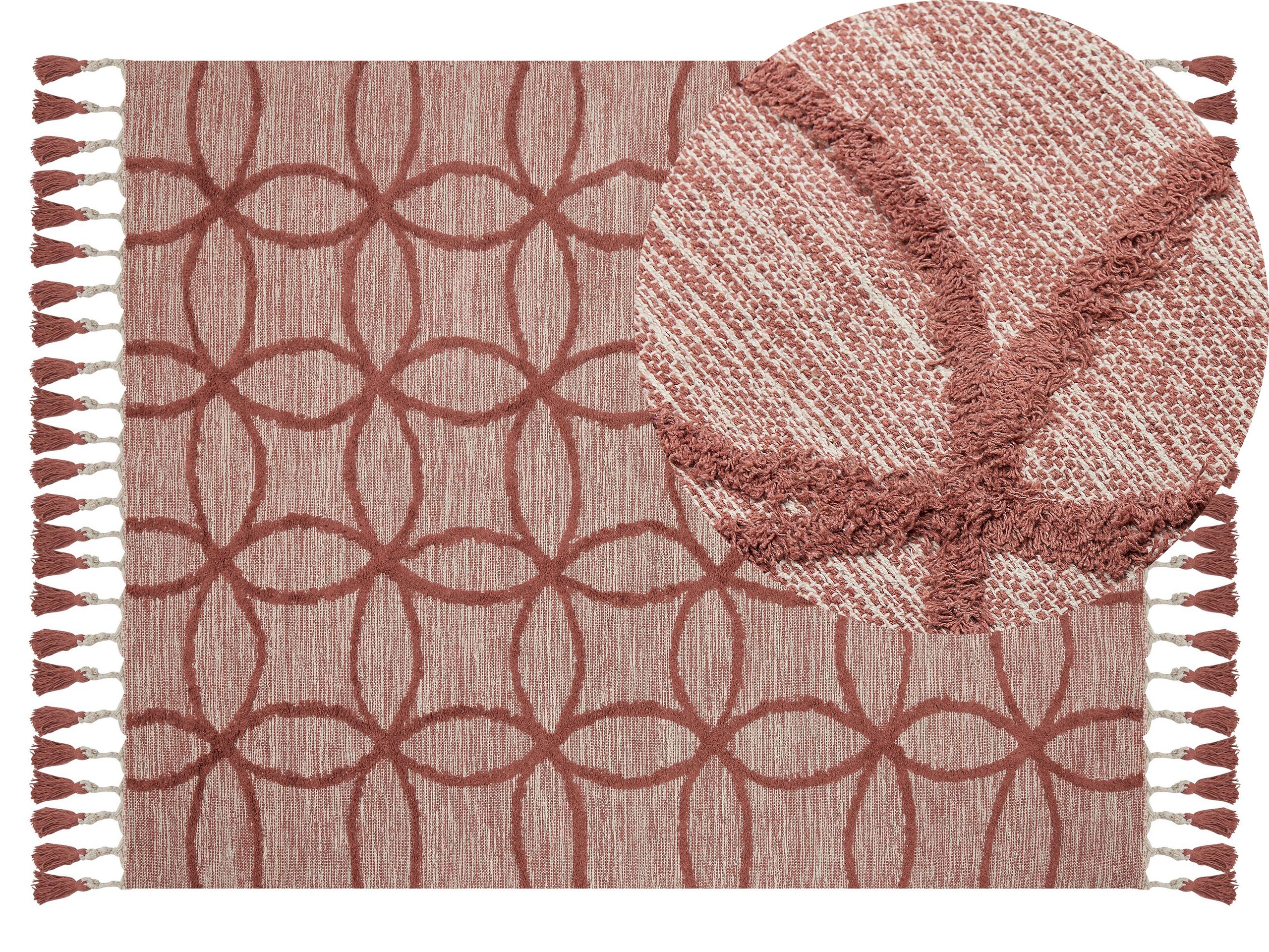 Cotton Area Rug 140x200cm Red