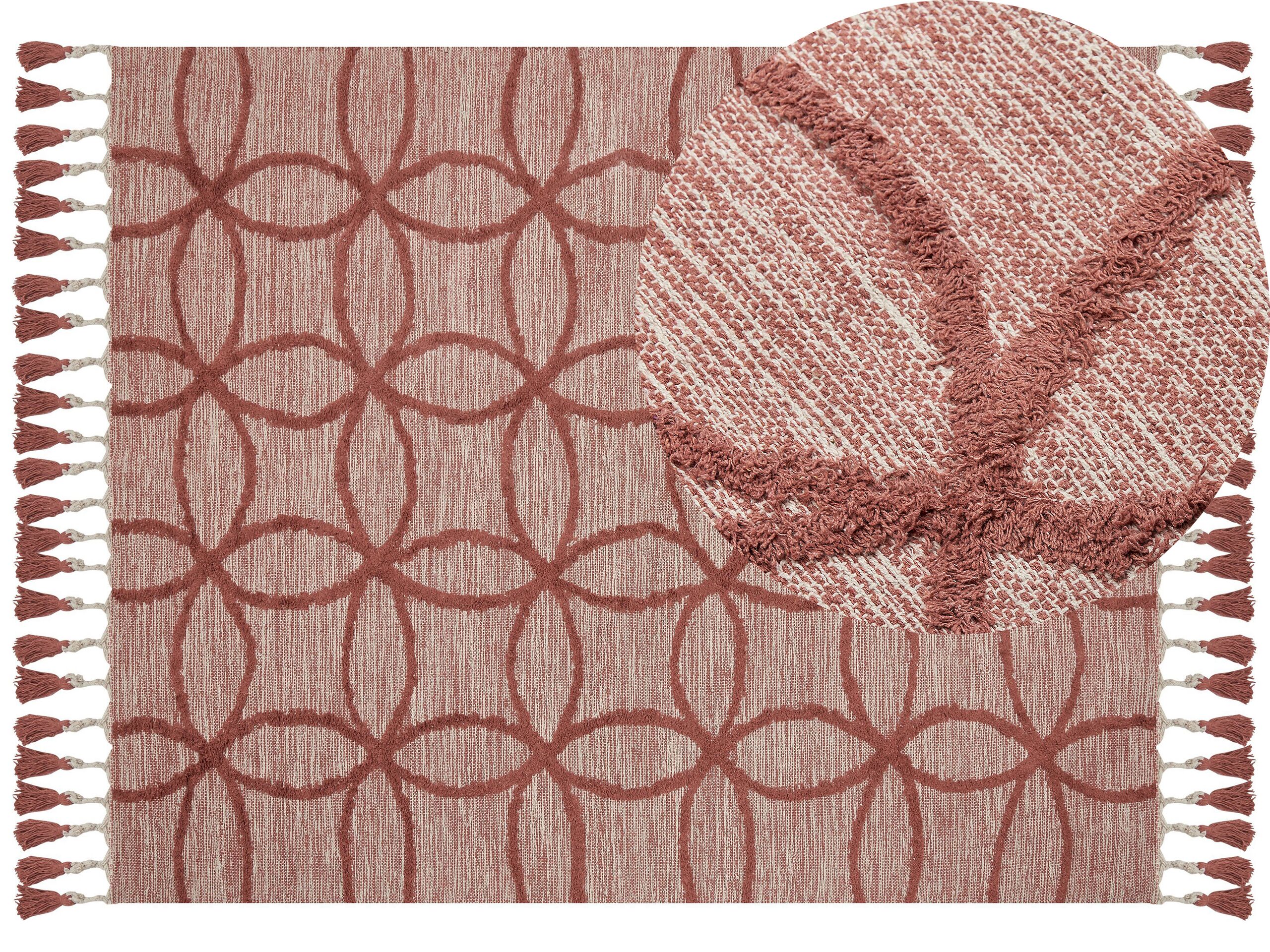 Cotton Area Rug 160x230cm Red