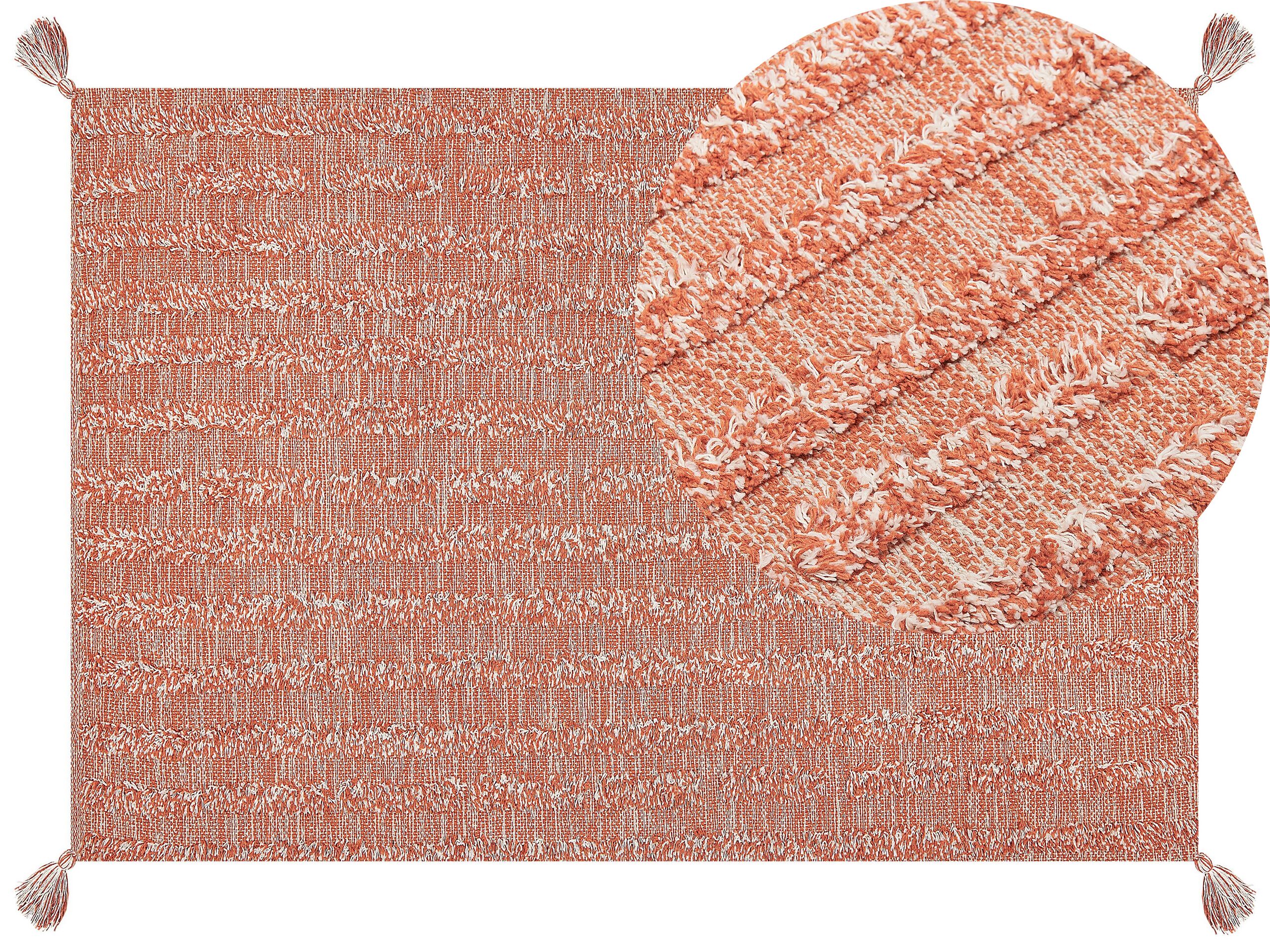 Cotton Area Rug 160x230cm Orange