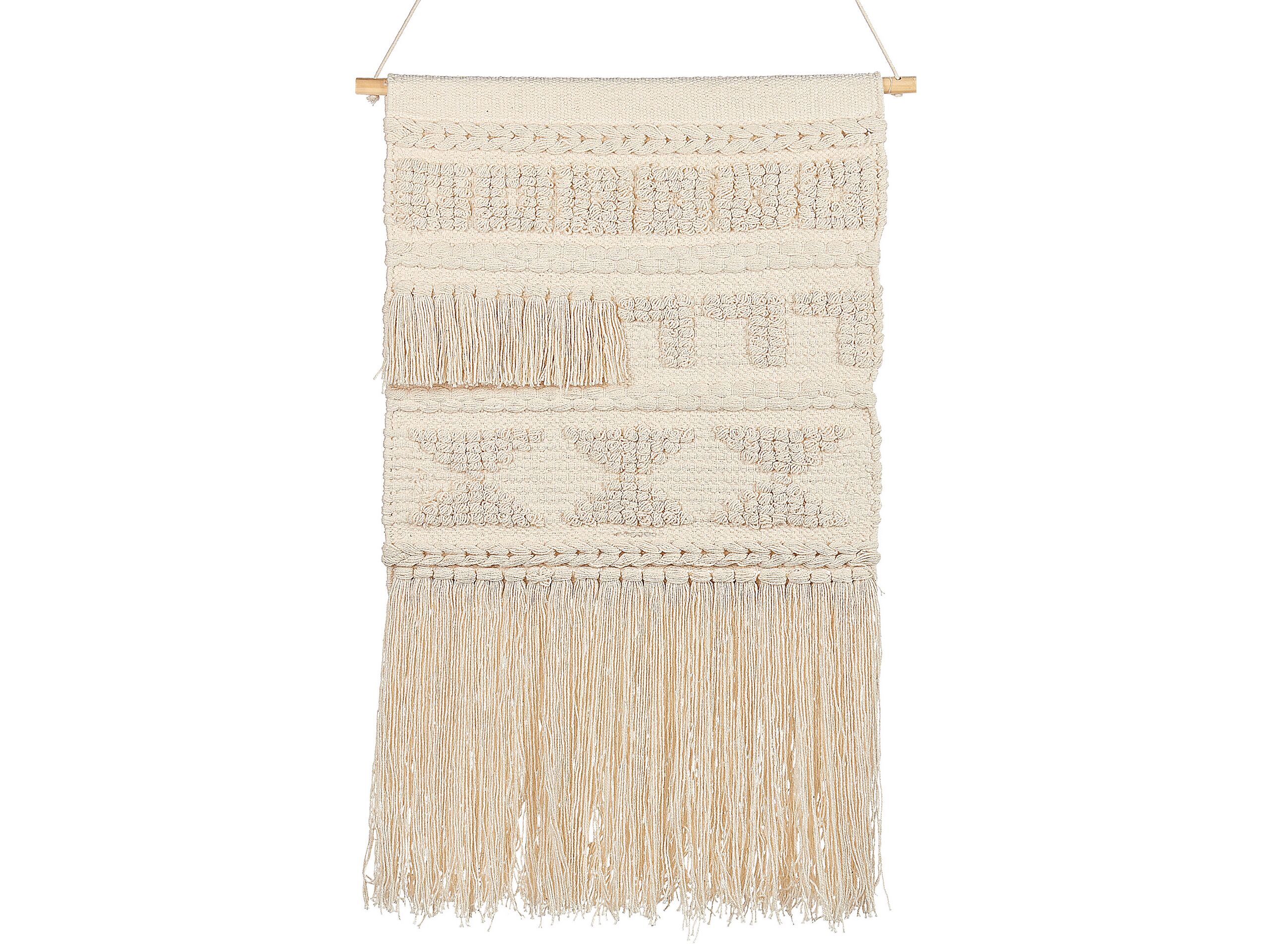 Cotton MacramÃ Wall Hanging Beige KAMOKE