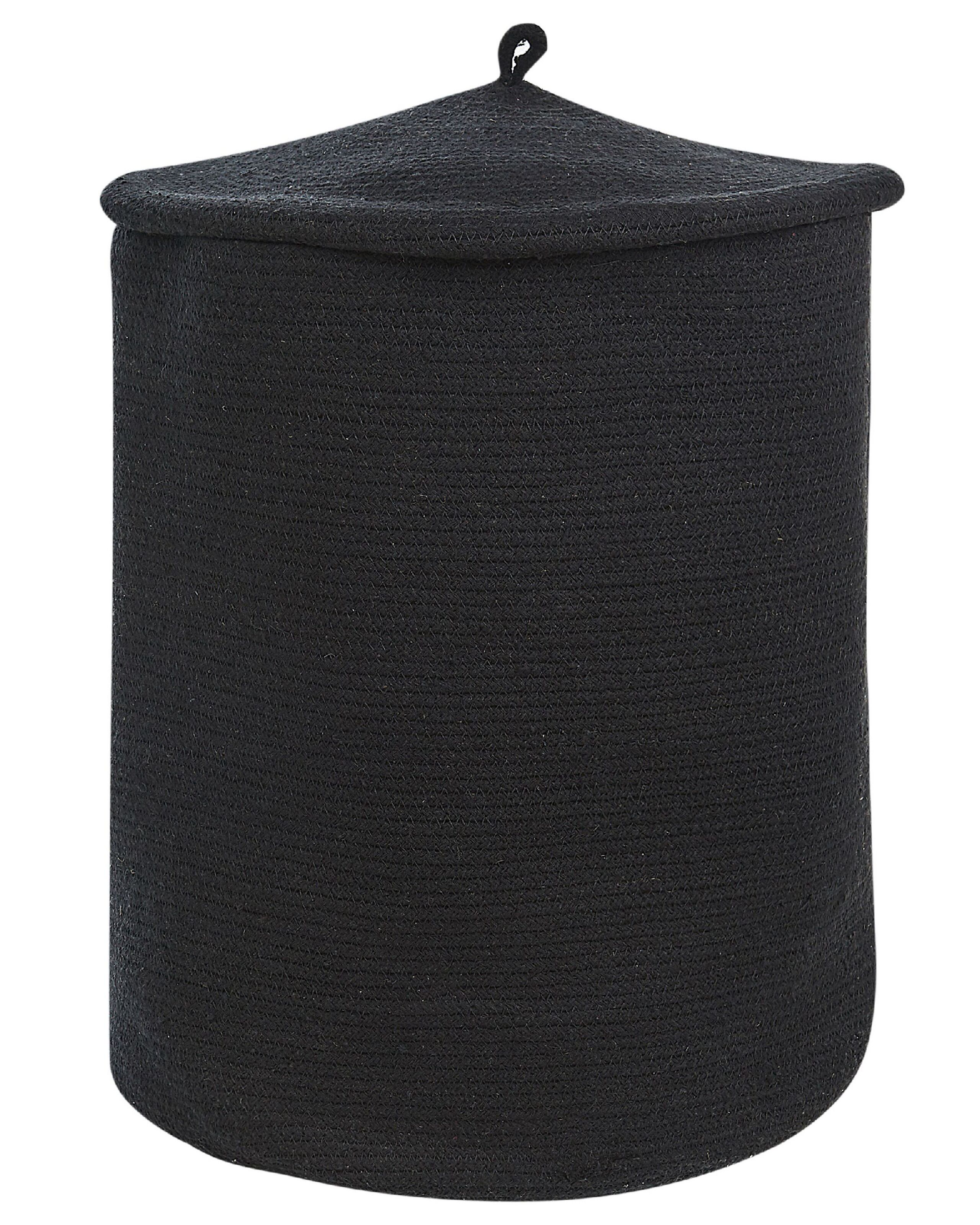 Cotton Basket with Lid Black SILOPI