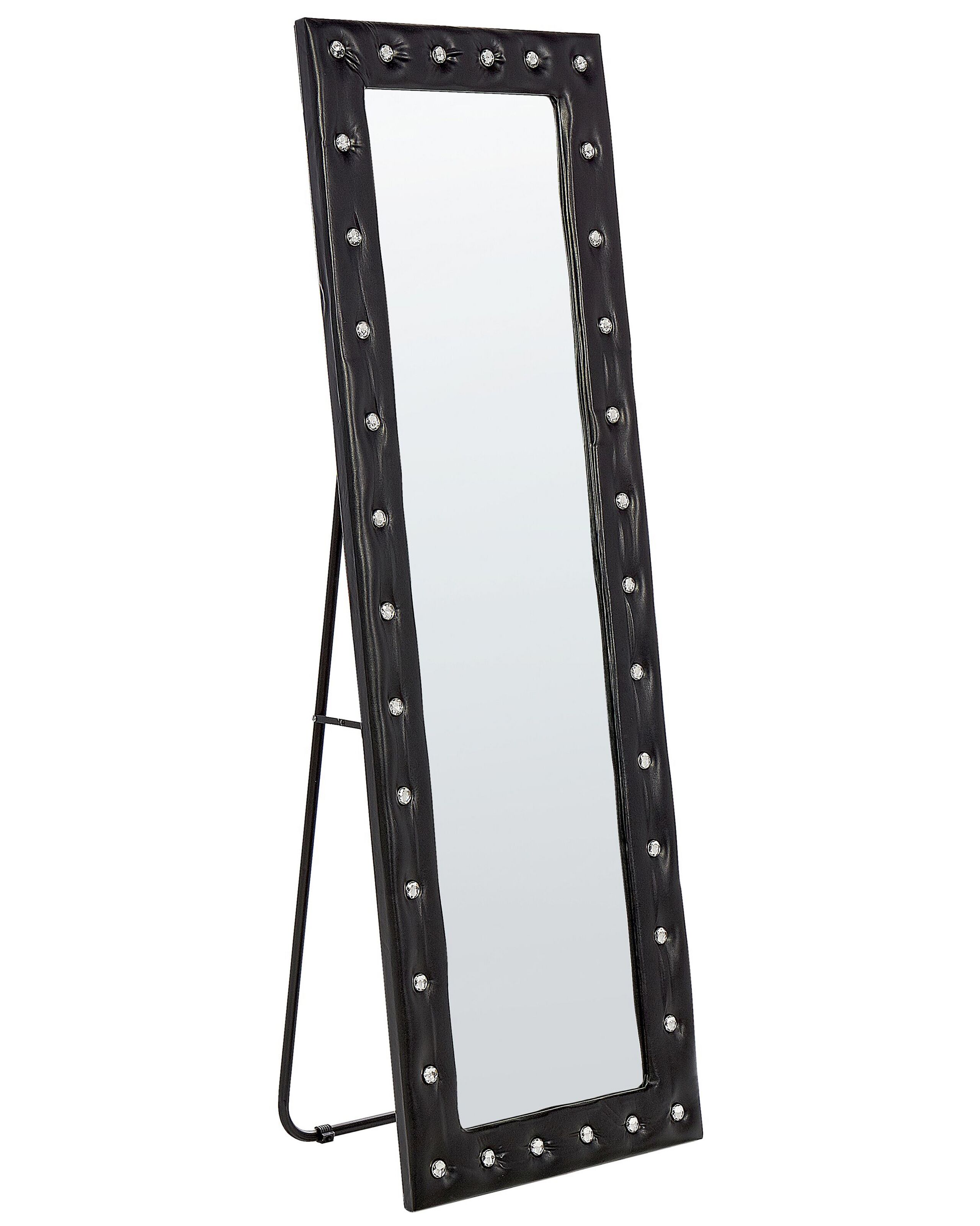 Faux Leather Standing Mirror 50x150cm Black