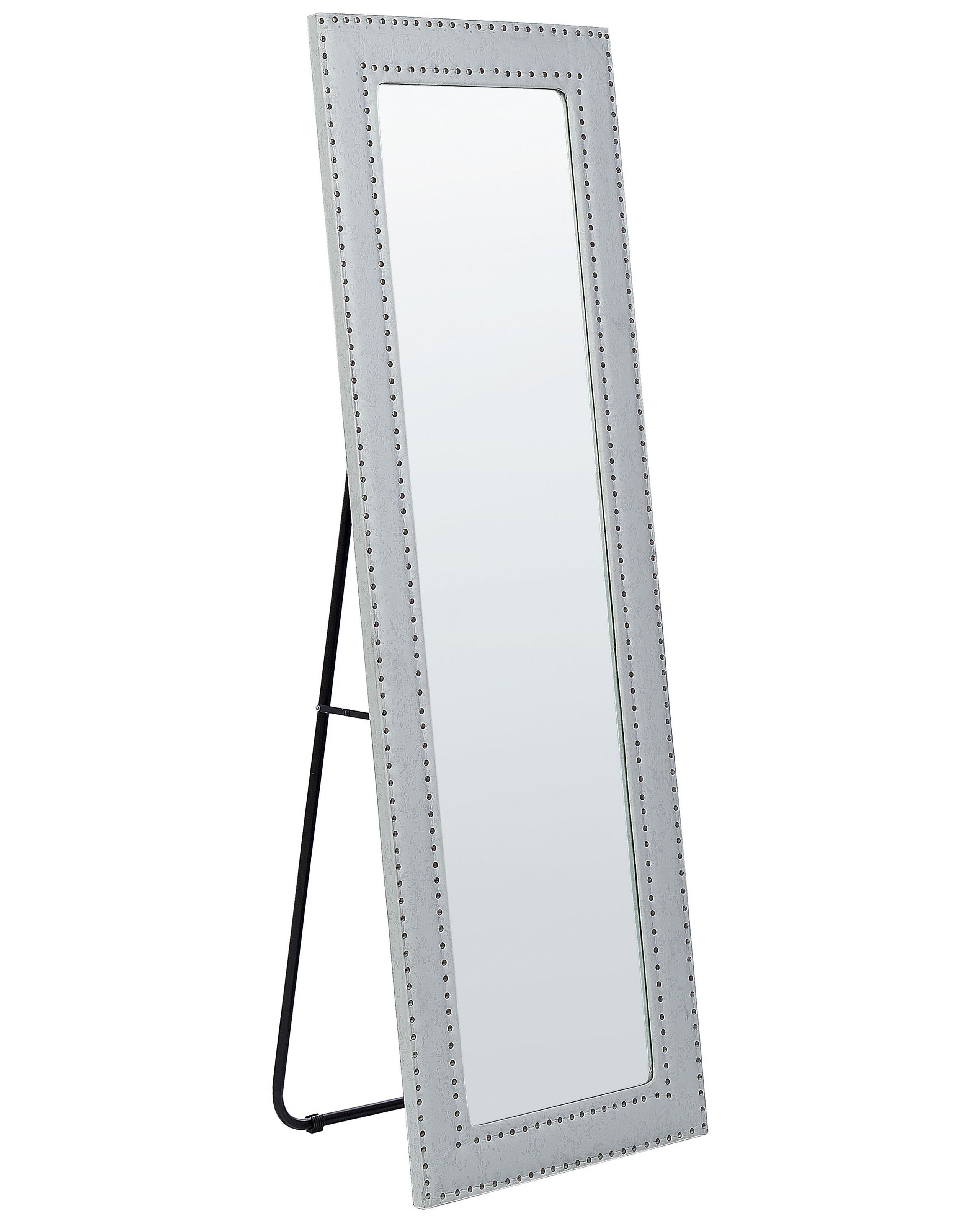 Faux Leather Standing Mirror 50x150cm Light Grey