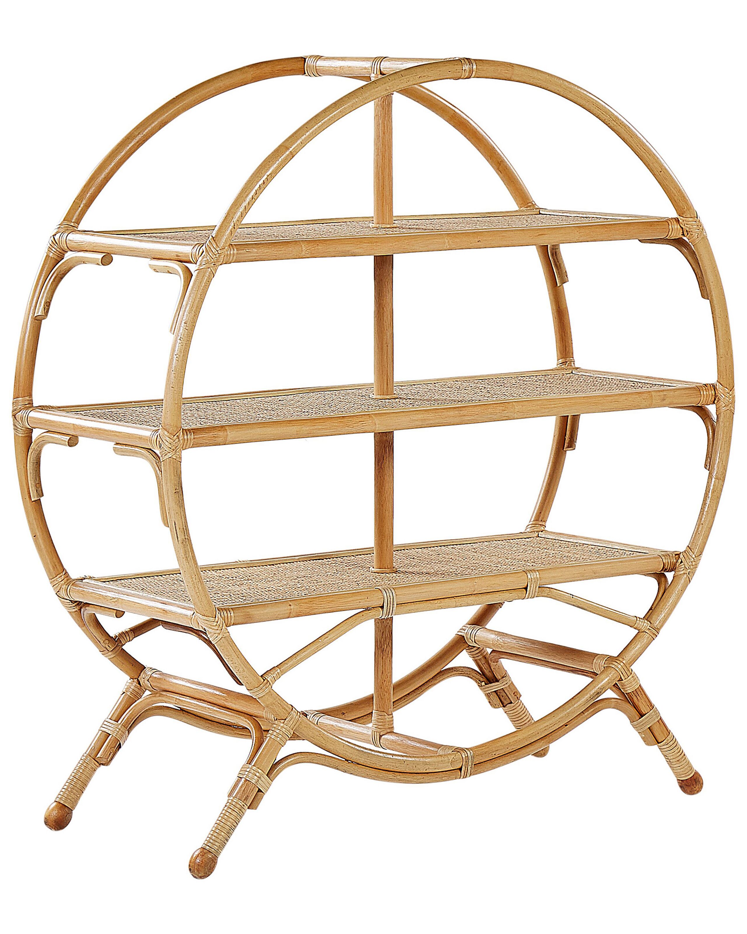 Round 3 Tier Rattan Bookcase Natural TUVALU II