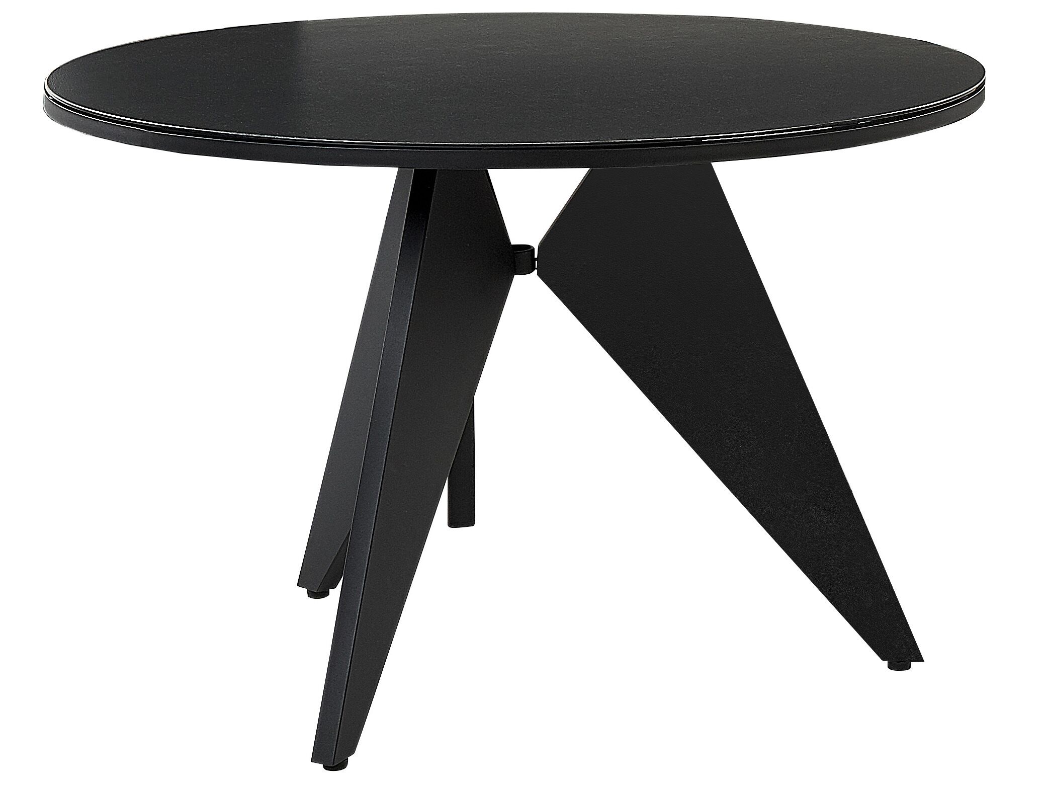 Round Garden Dining Table âŒ€110 cm Black OLMETTO