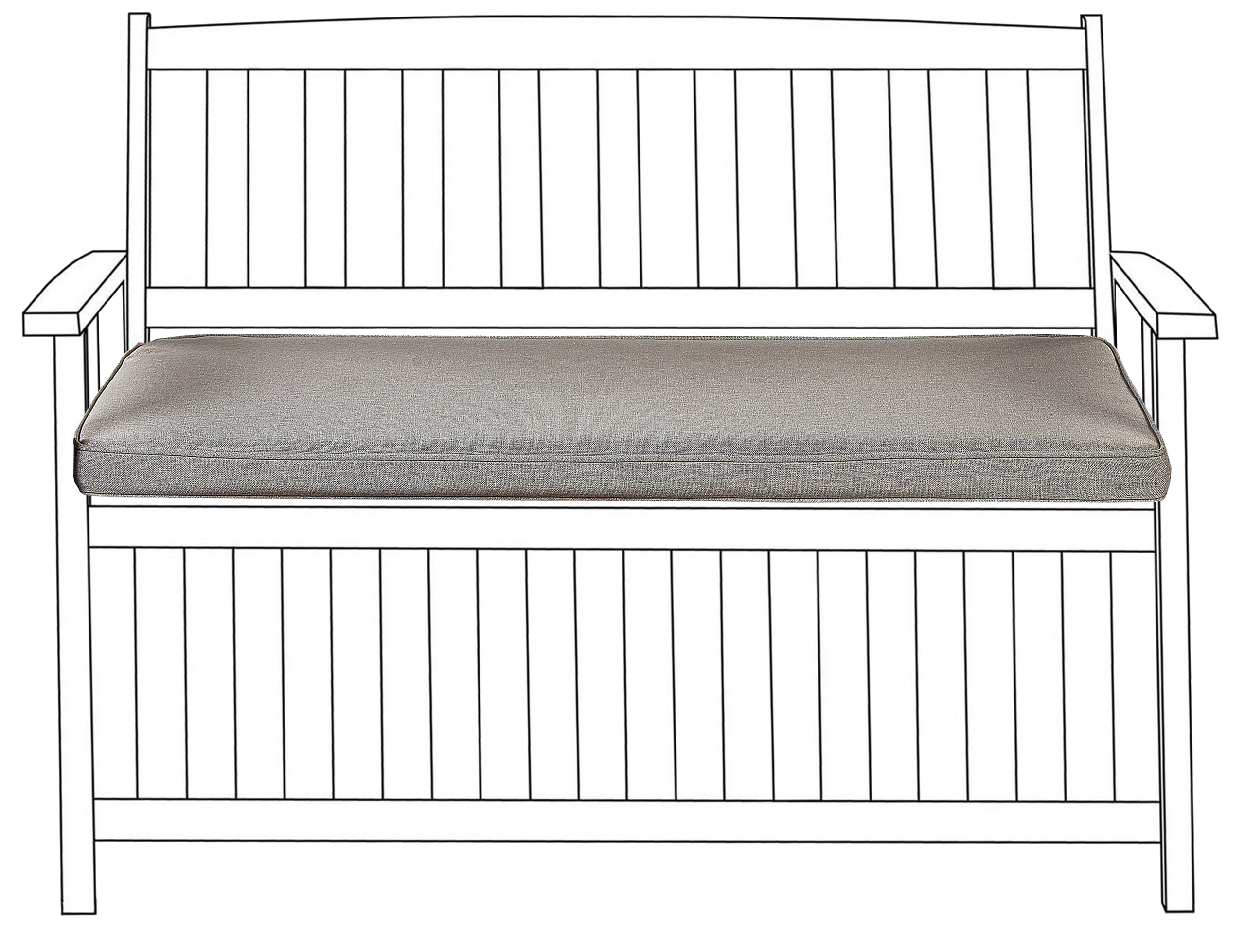 Bench Seat Pad Cushion 108 x 45 cm Grey SOVANA