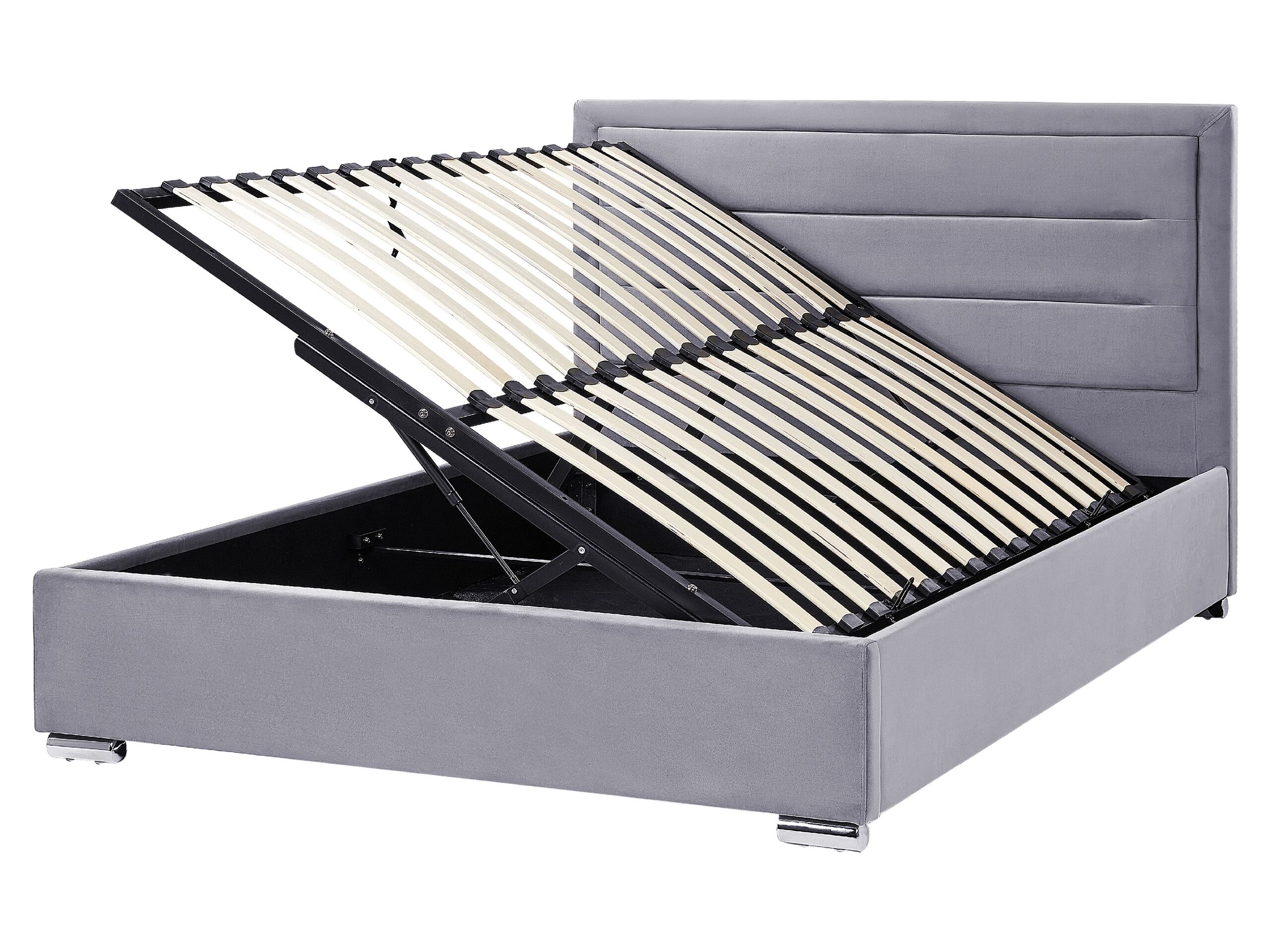 Velvet EU King Size Ottoman Bed Dark Grey ROUEN
