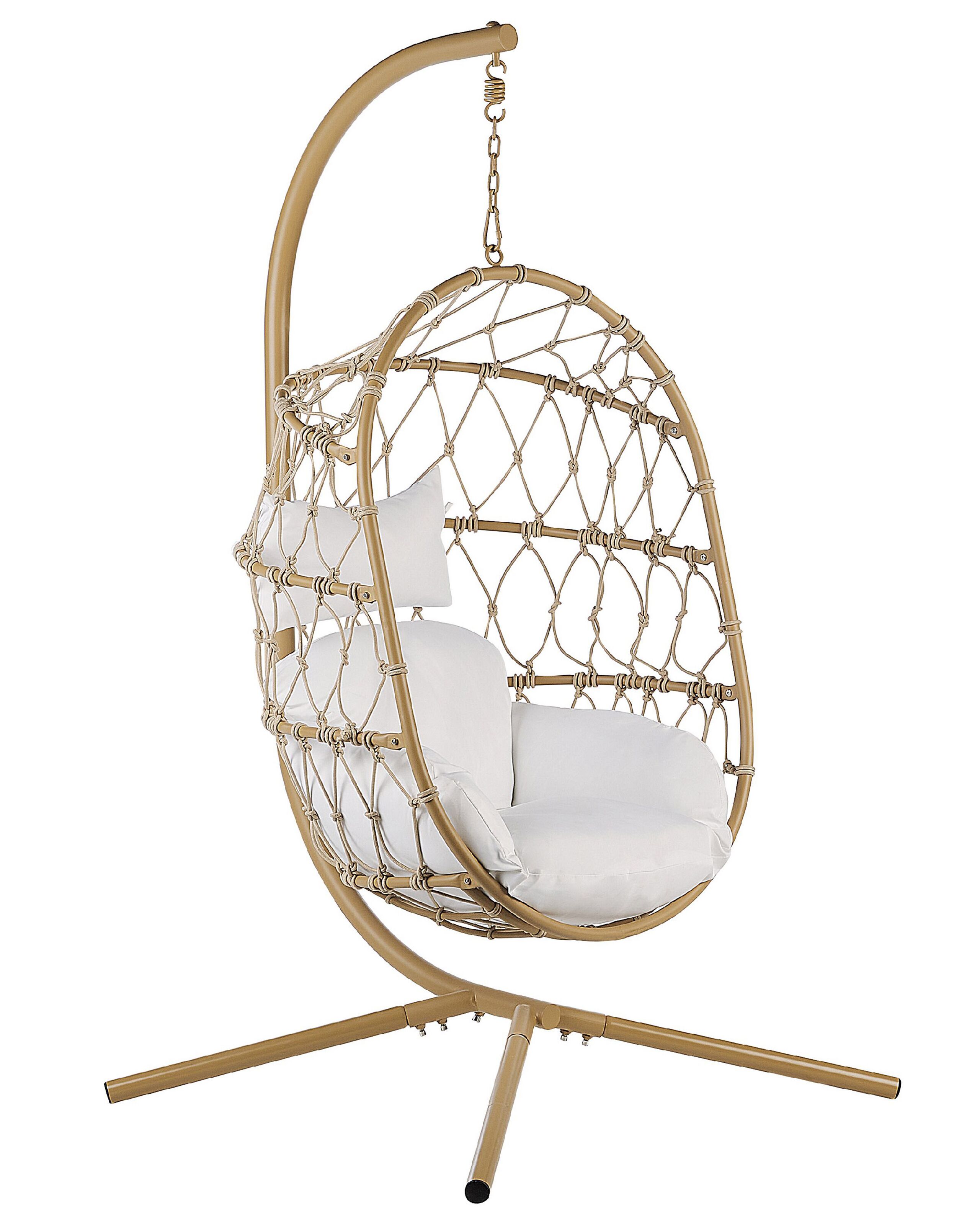 Hanging Chair with Stand Beige ADRIA