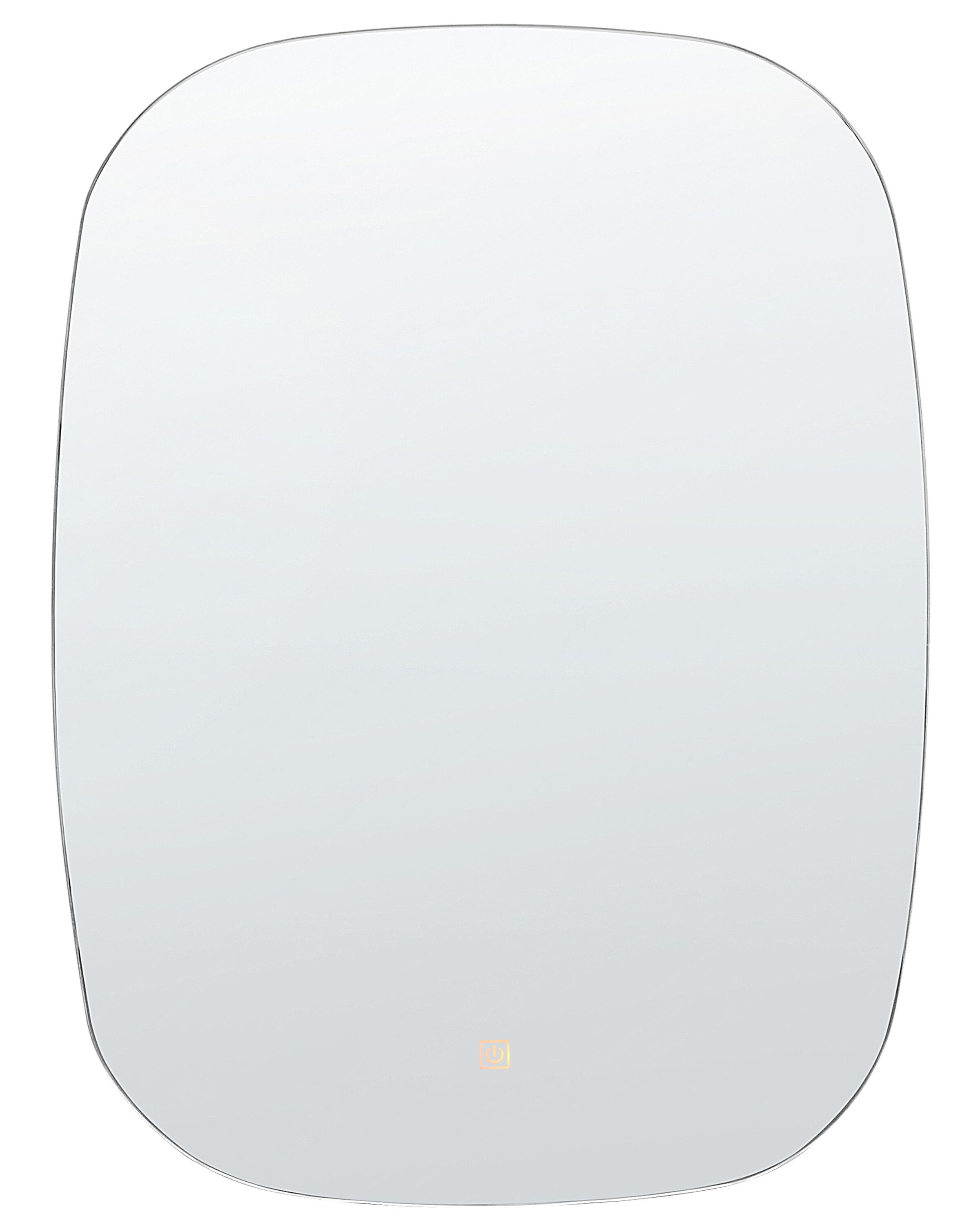 Oval LED Wall Mirror 78cm Silver