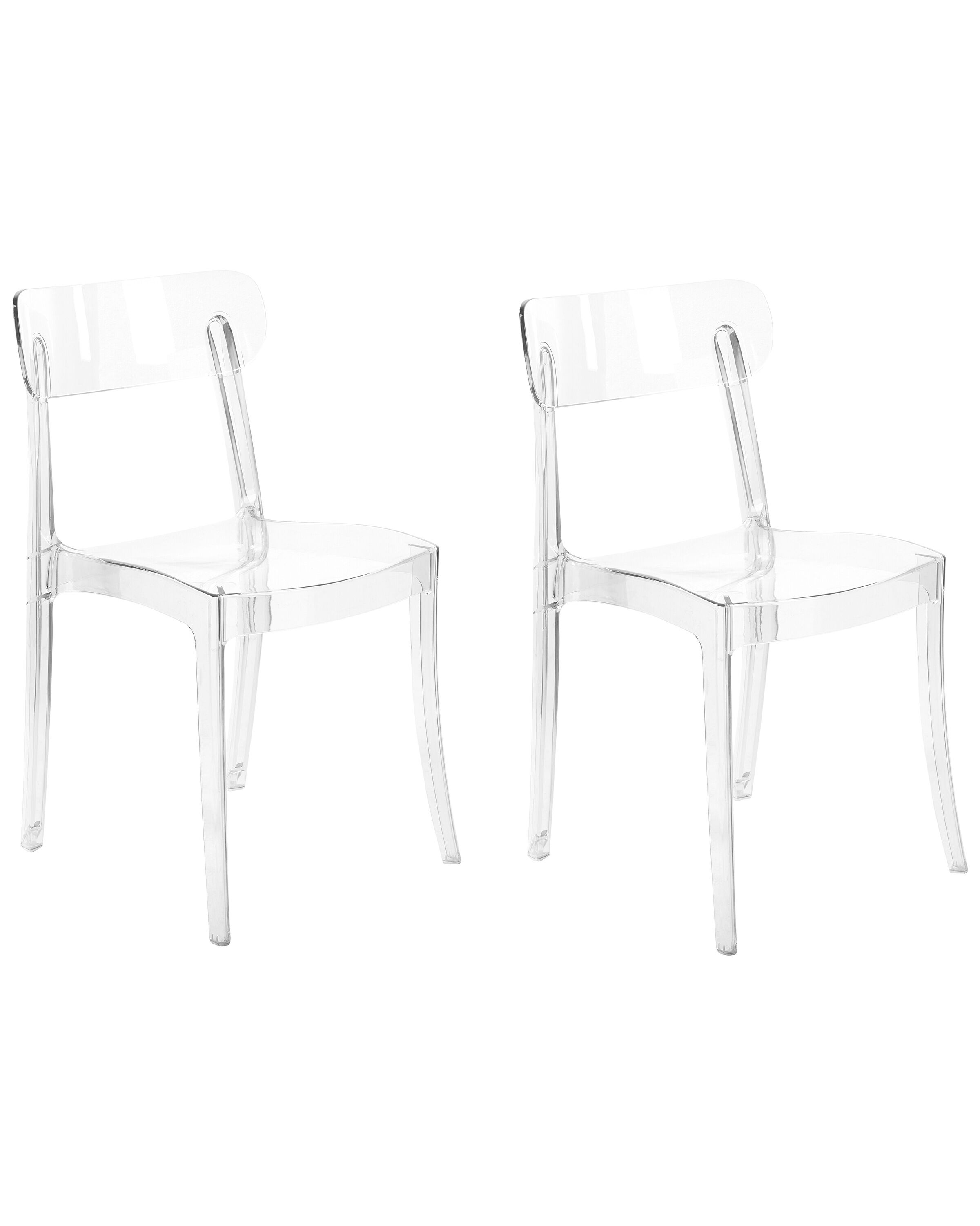 Set of 2 Dining Chairs Transparent COVINGTON