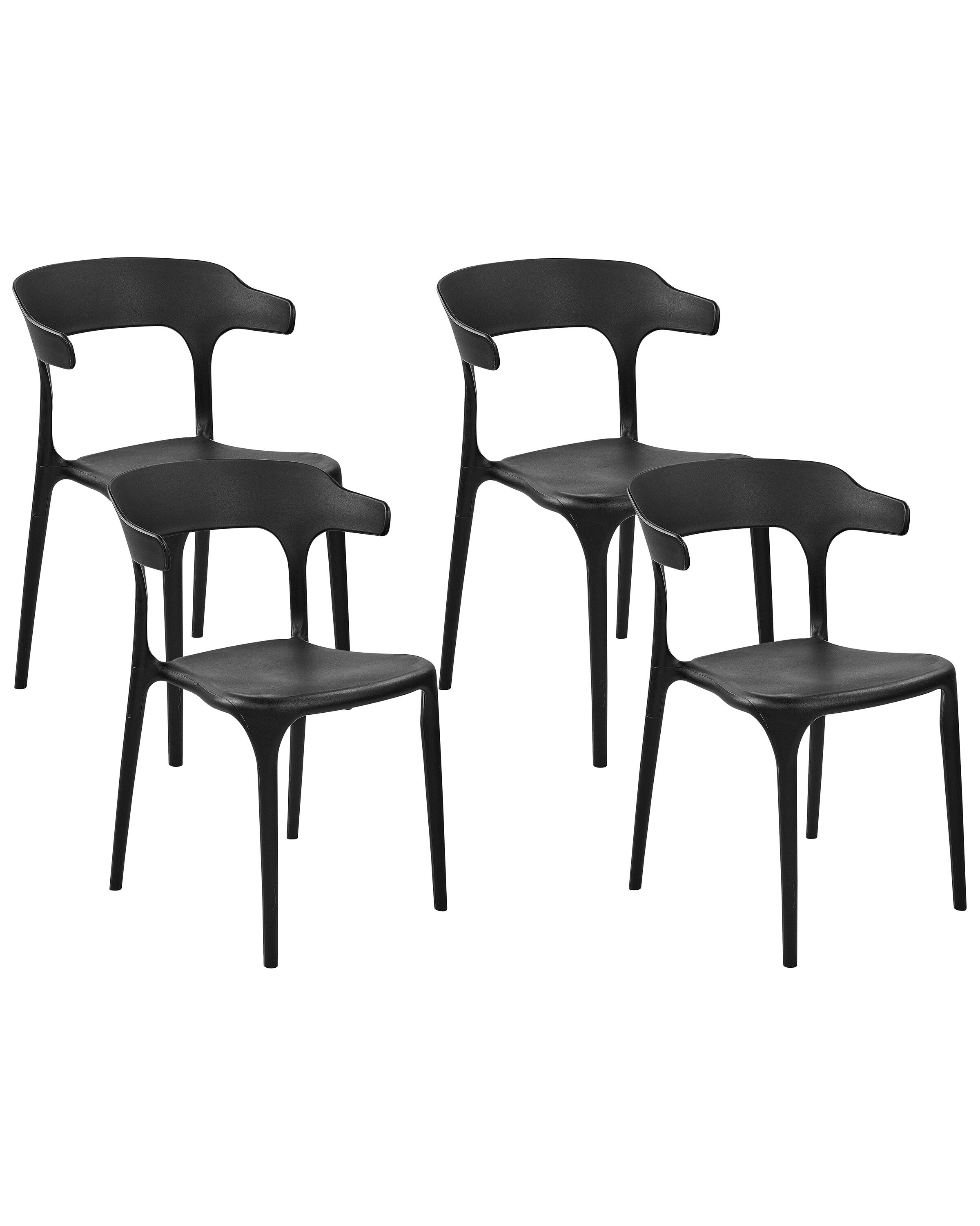 Set of 4 Dining Chairs Black GUBBIO