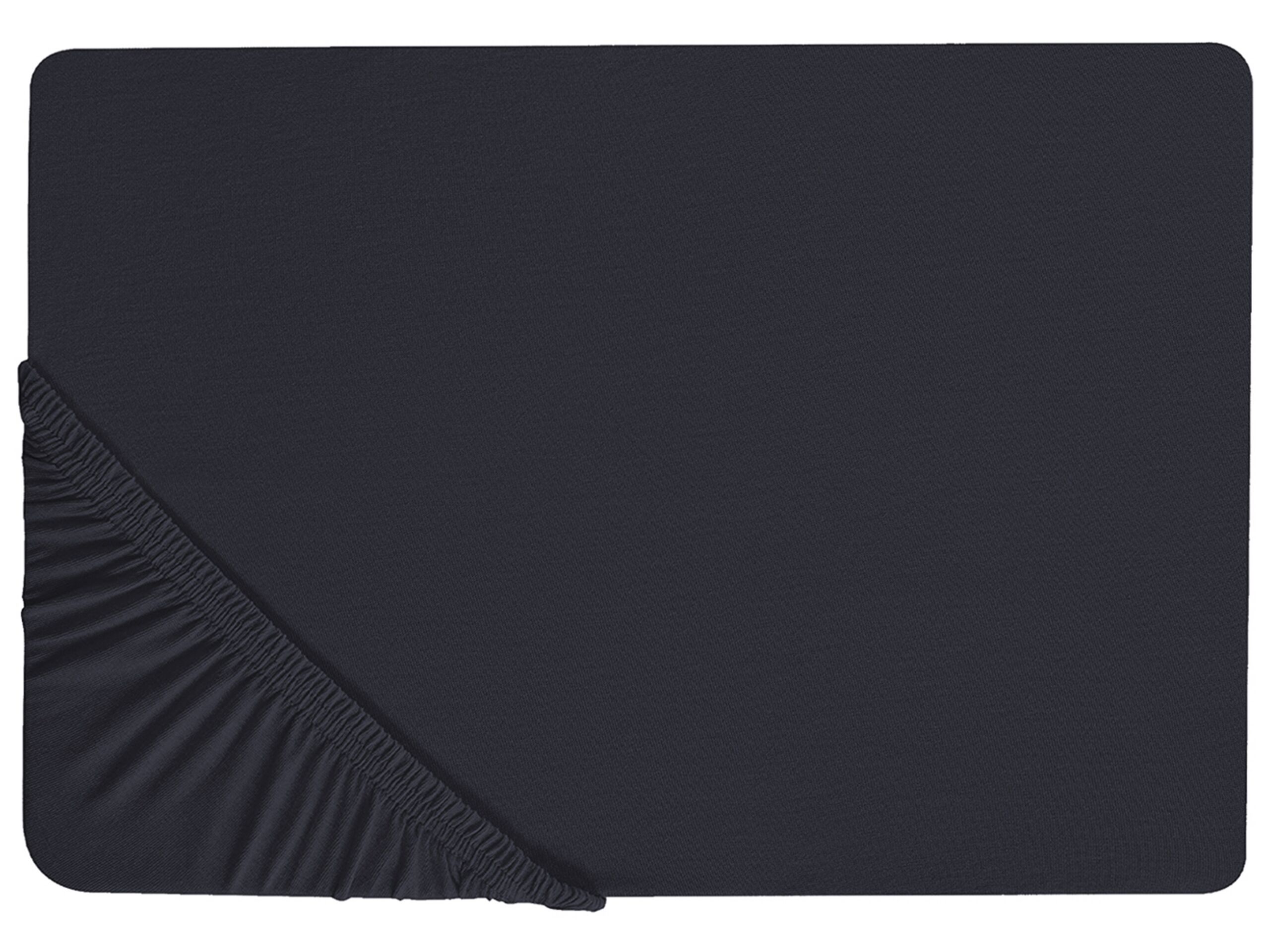 Cotton Fitted Sheet 200 x 200 cm Black JANBU