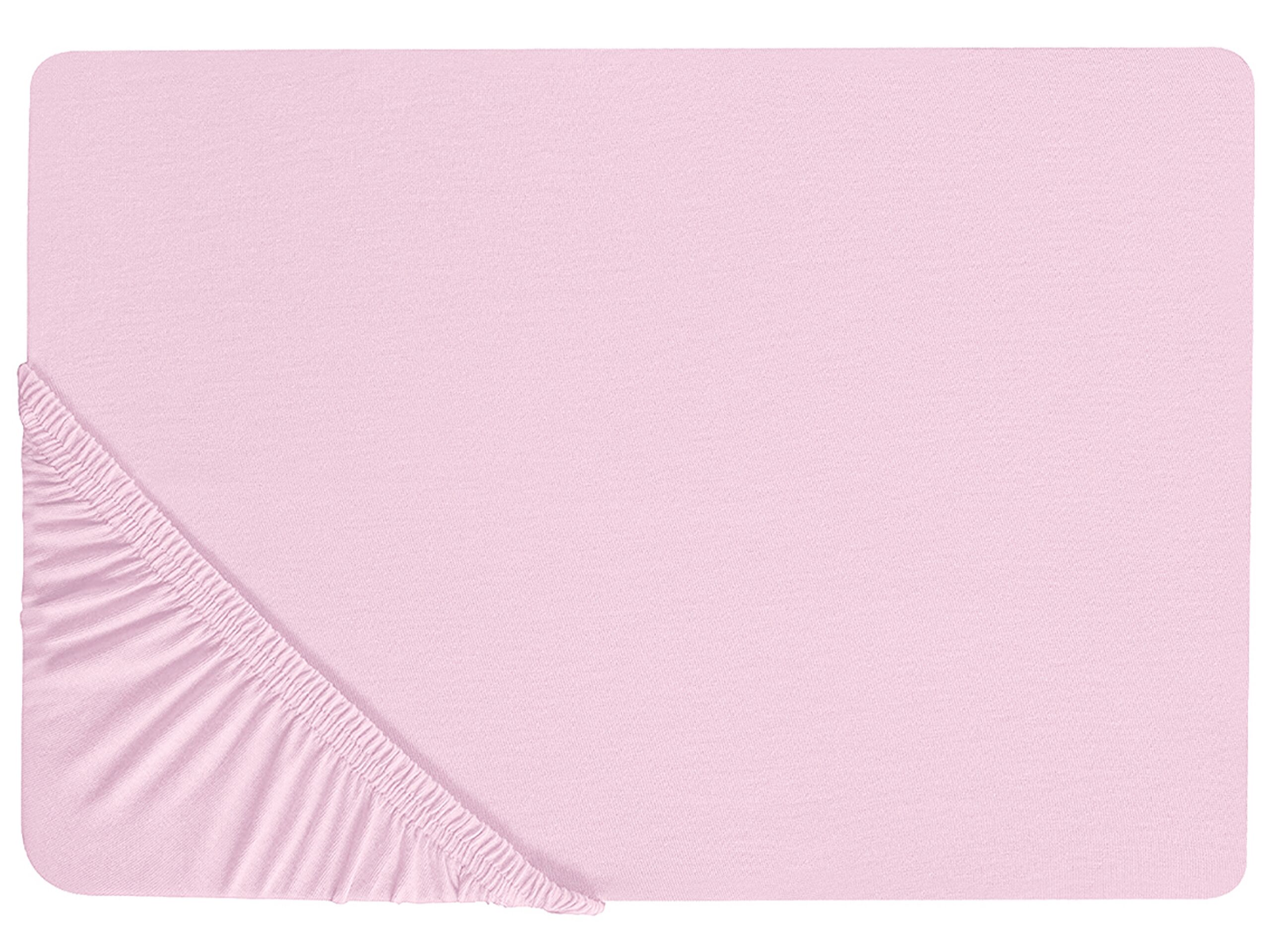 Cotton Fitted Sheet 200 x 200 cm Pink JANBU