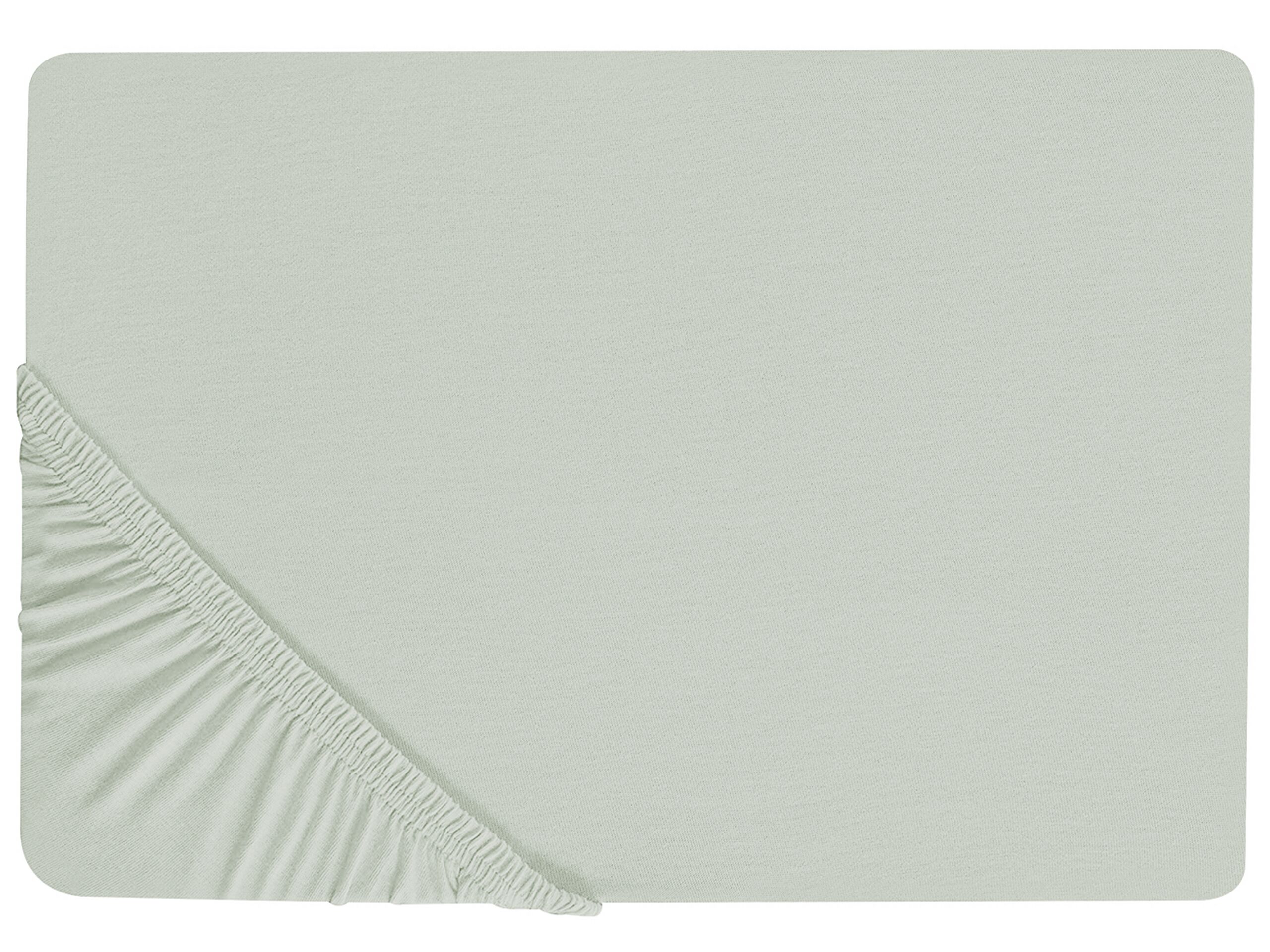 Cotton Fitted Sheet 200 x 200 cm Light Green JANBU