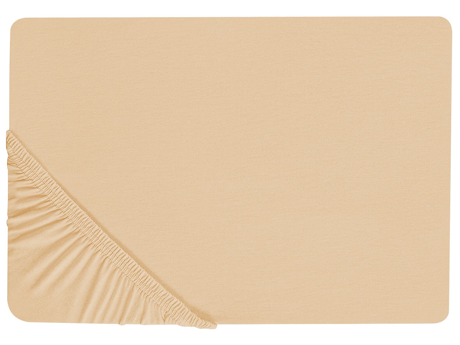 Cotton Fitted Sheet 200 x 200 cm Sand Beige JANBU