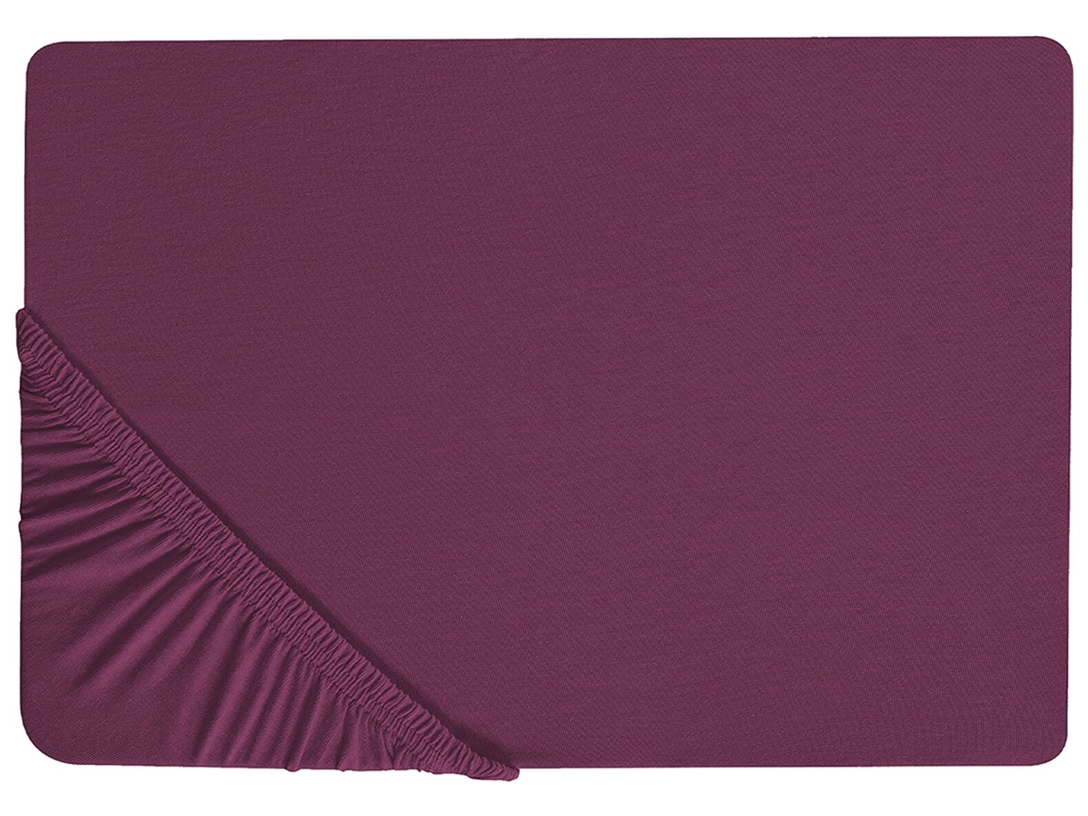 Cotton Fitted Sheet 90 x 200 cm Burgundy JANBU