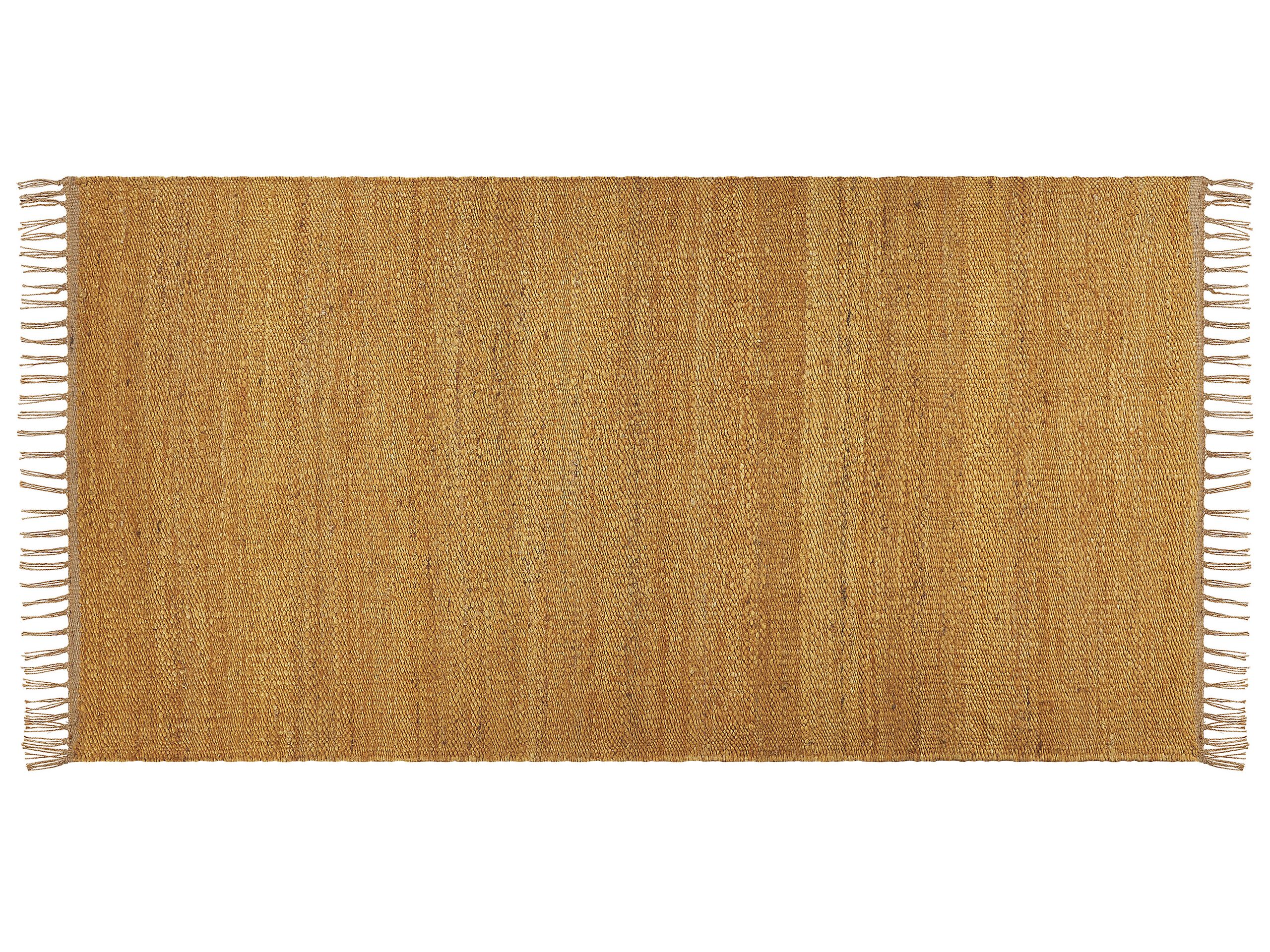 Jute Area Rug 80x150cm Mustard