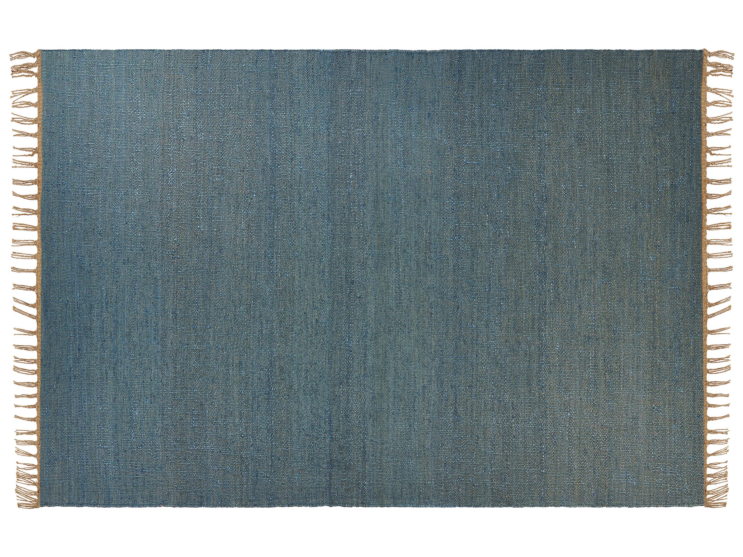 Jute Area Rug 160x230cm Blue