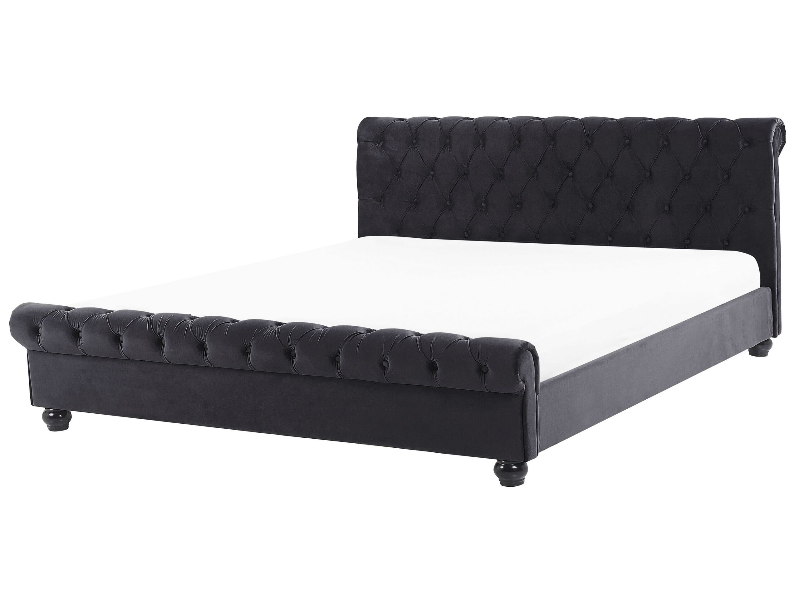 Velvet EU King Size Waterbed Black AVALLON