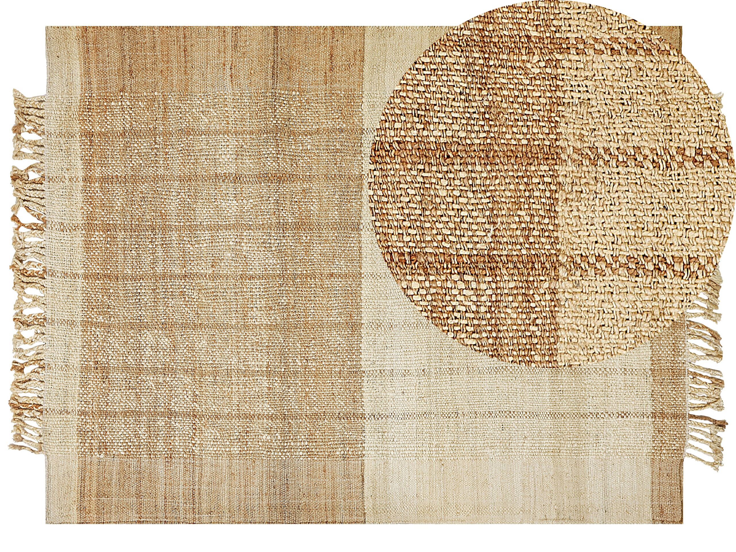 Jute Area Rug 160x230cm Beige