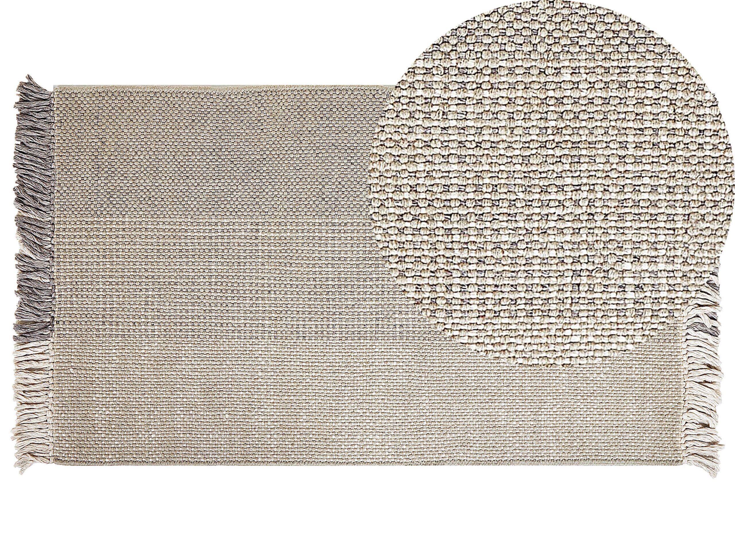 Wool Area Rug 80x150cm Grey