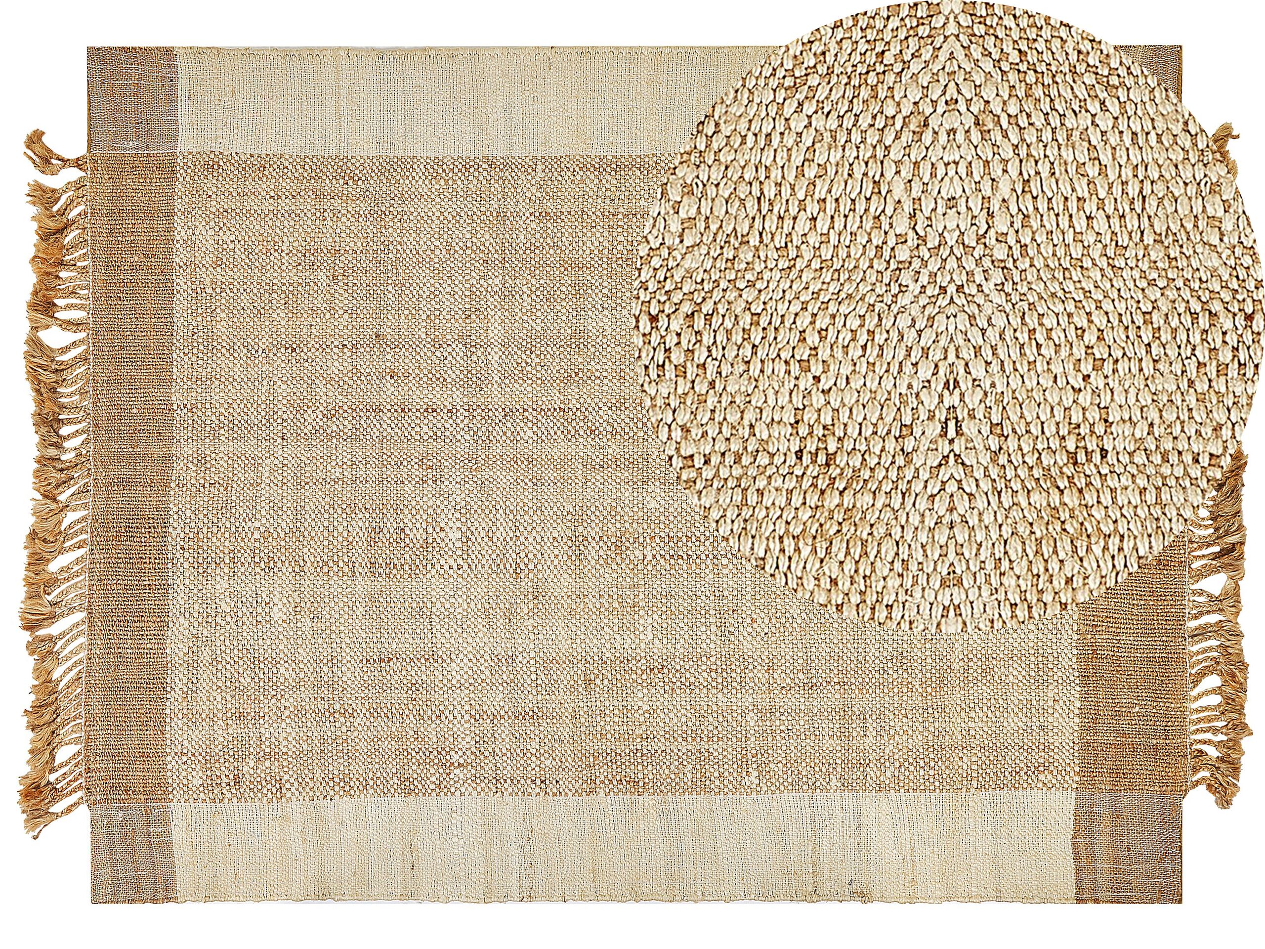 Jute Area Rug 160x230cm Beige