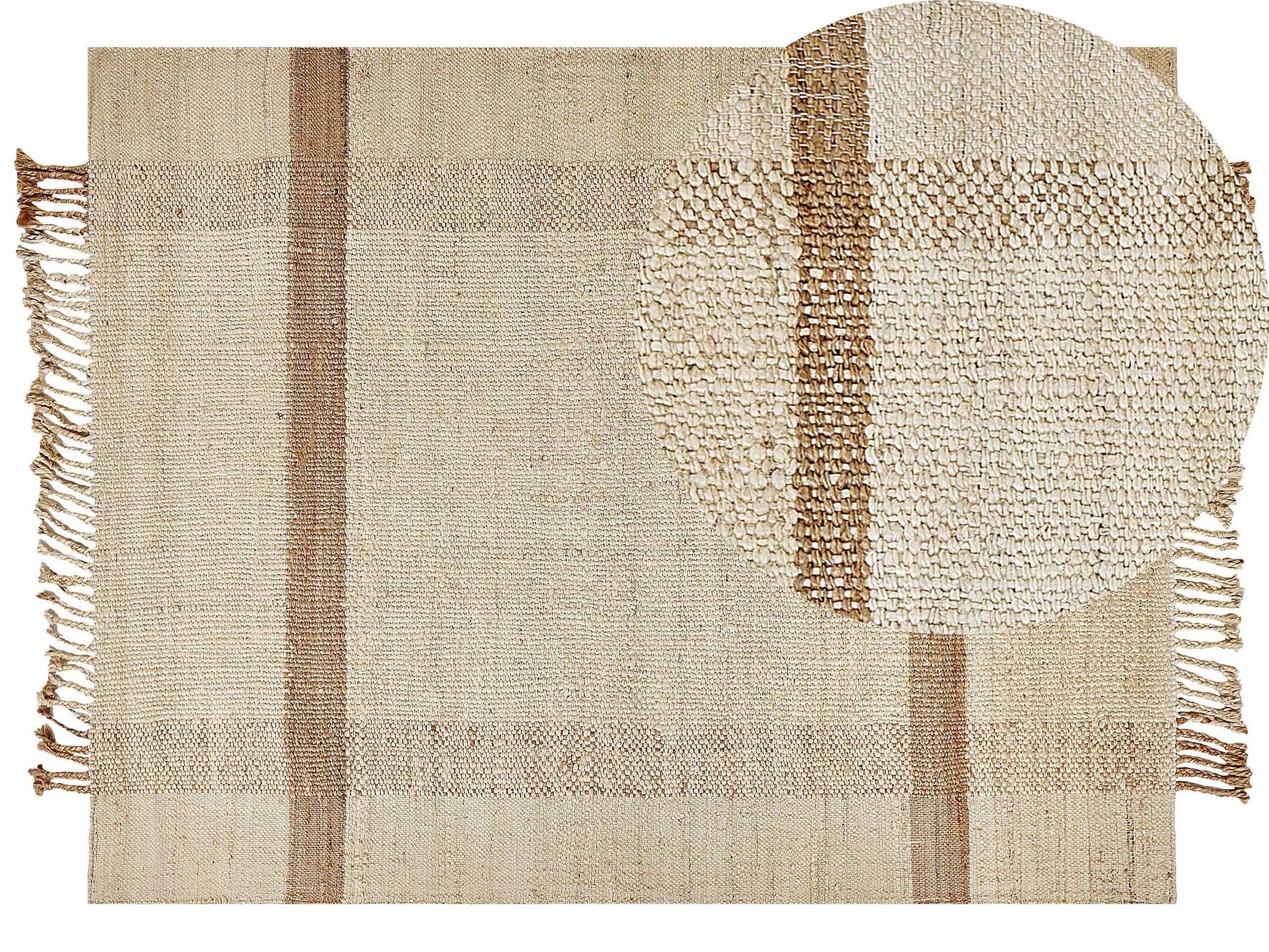 Jute Area Rug 160x230cm Beige